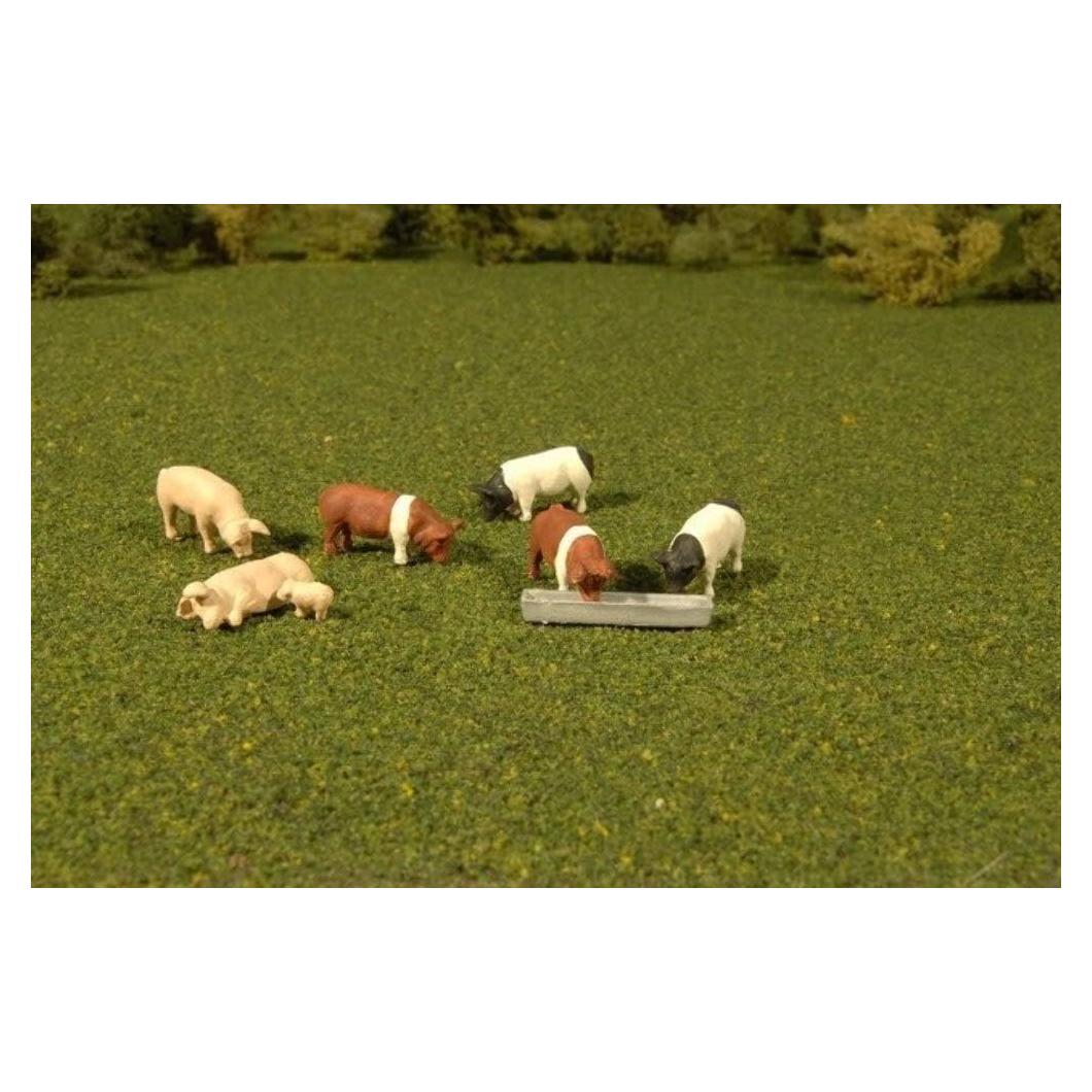 Figuras de Escena Cerdos Bachmann 33168 - 7 Piezas Escala O