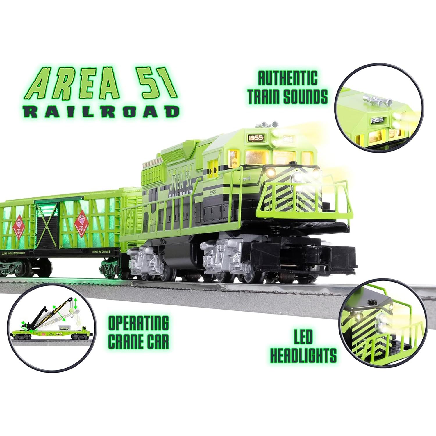 Tren de Carga Eléctrico LionChief O Gauge Área 51 Bluetooth