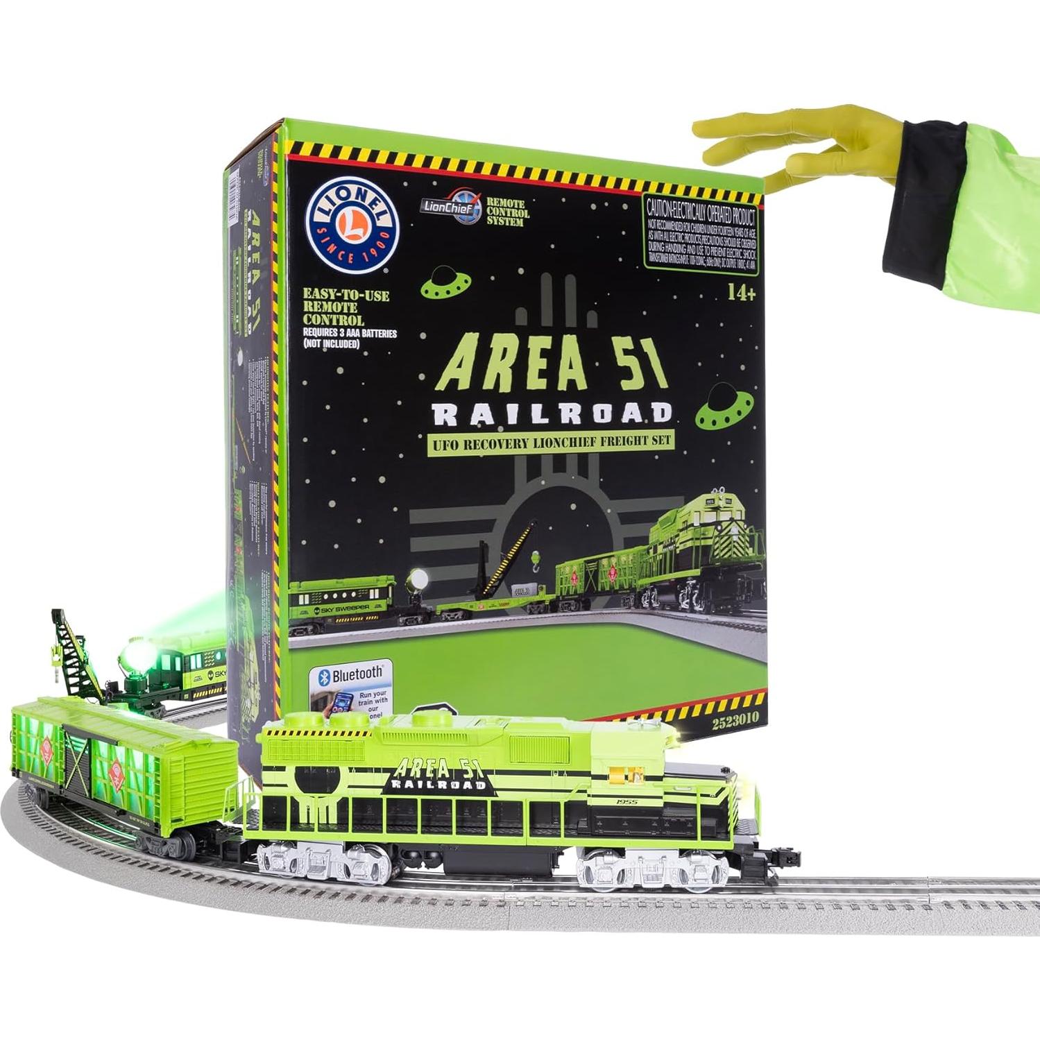 Tren de Carga Eléctrico LionChief O Gauge Área 51 Bluetooth