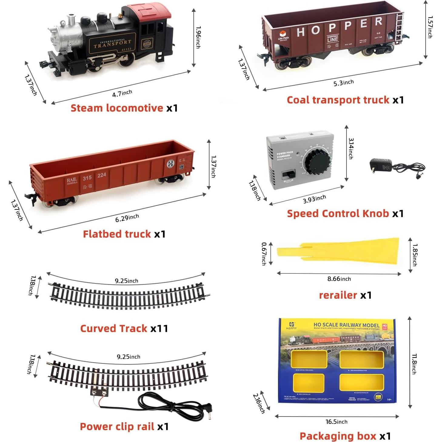 Conjunto de trenes eléctricos HO HRZPACT locomotora negra control remoto