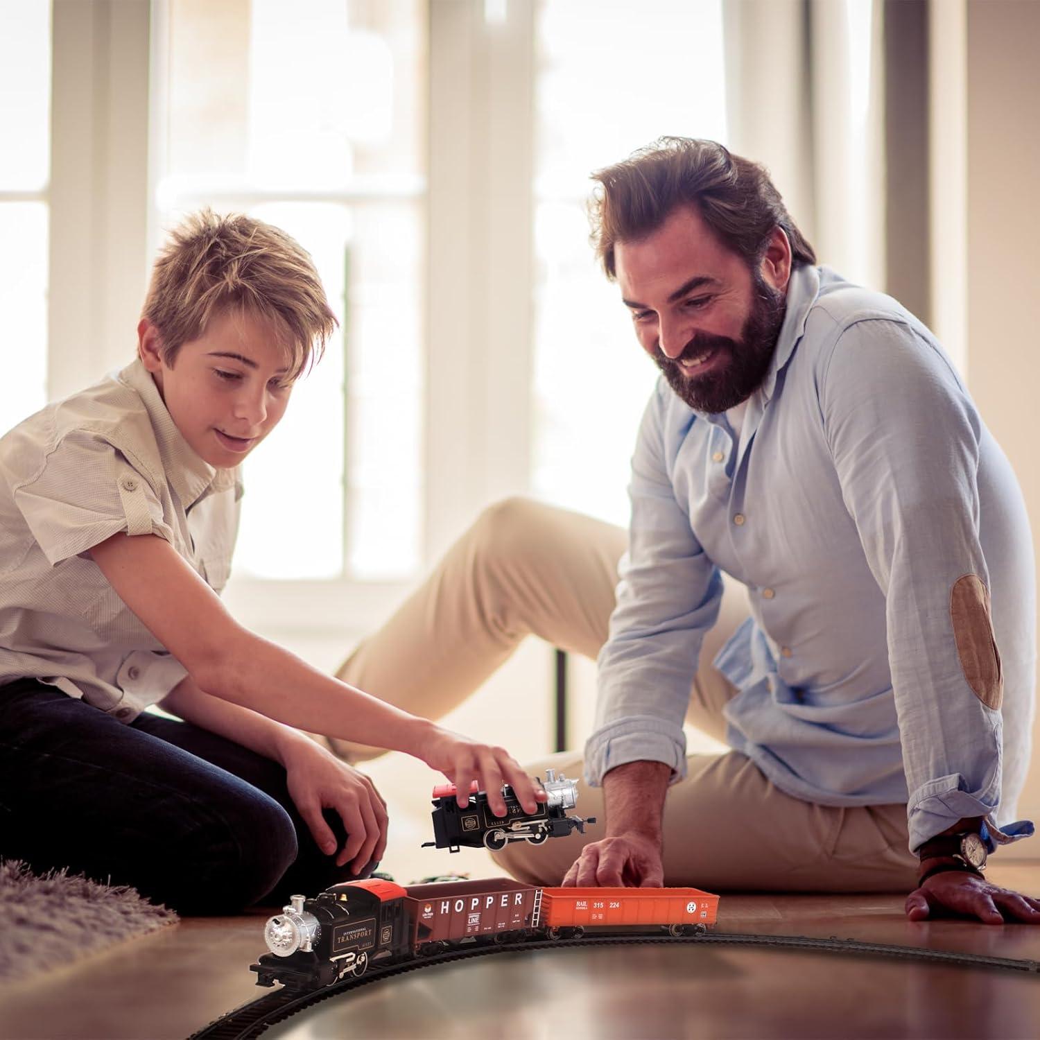 Conjunto de trenes eléctricos HO HRZPACT locomotora negra control remoto
