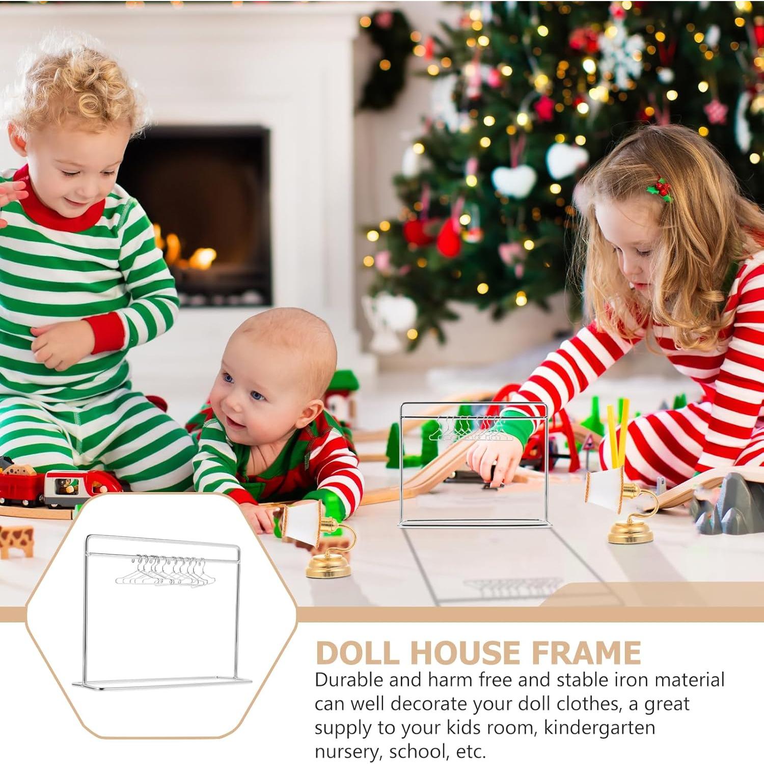 Conjunto de Percheros de Ropa de Muñeca Toddmomy - Hierro Miniatura