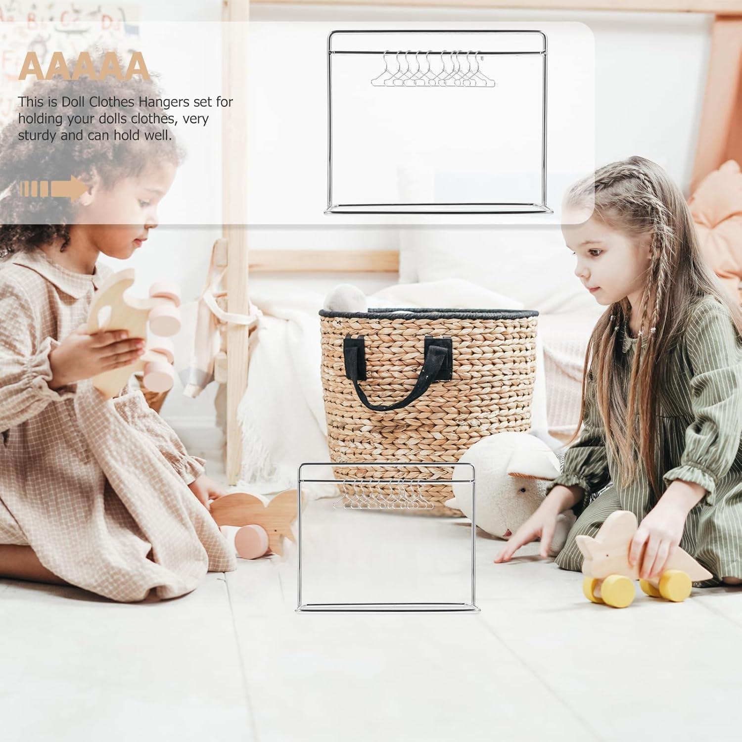 Conjunto de Percheros de Ropa de Muñeca Toddmomy - Hierro Miniatura