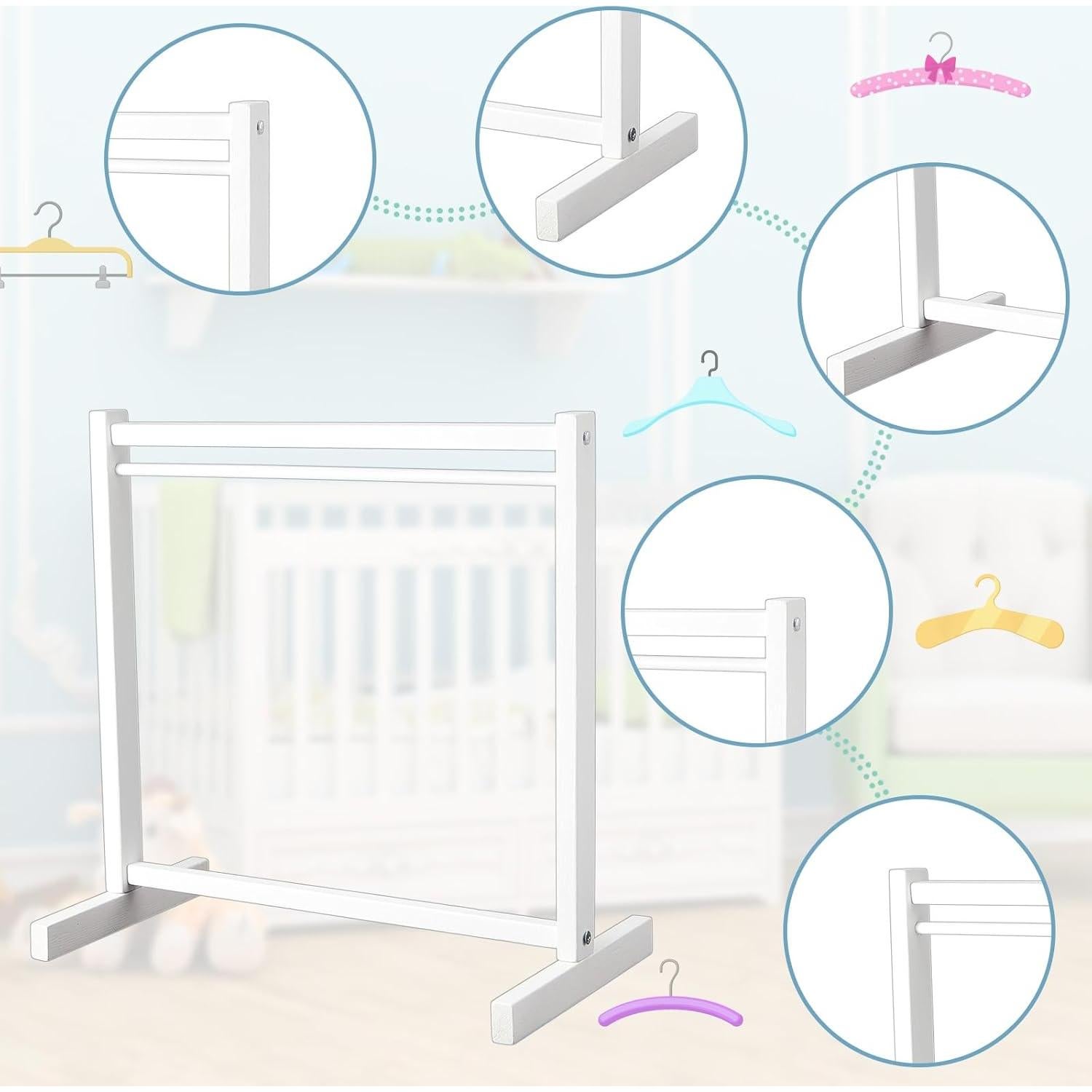 Perchero de Ropa para Muñecas Civaner 11 Pcs Blanco 30 cm