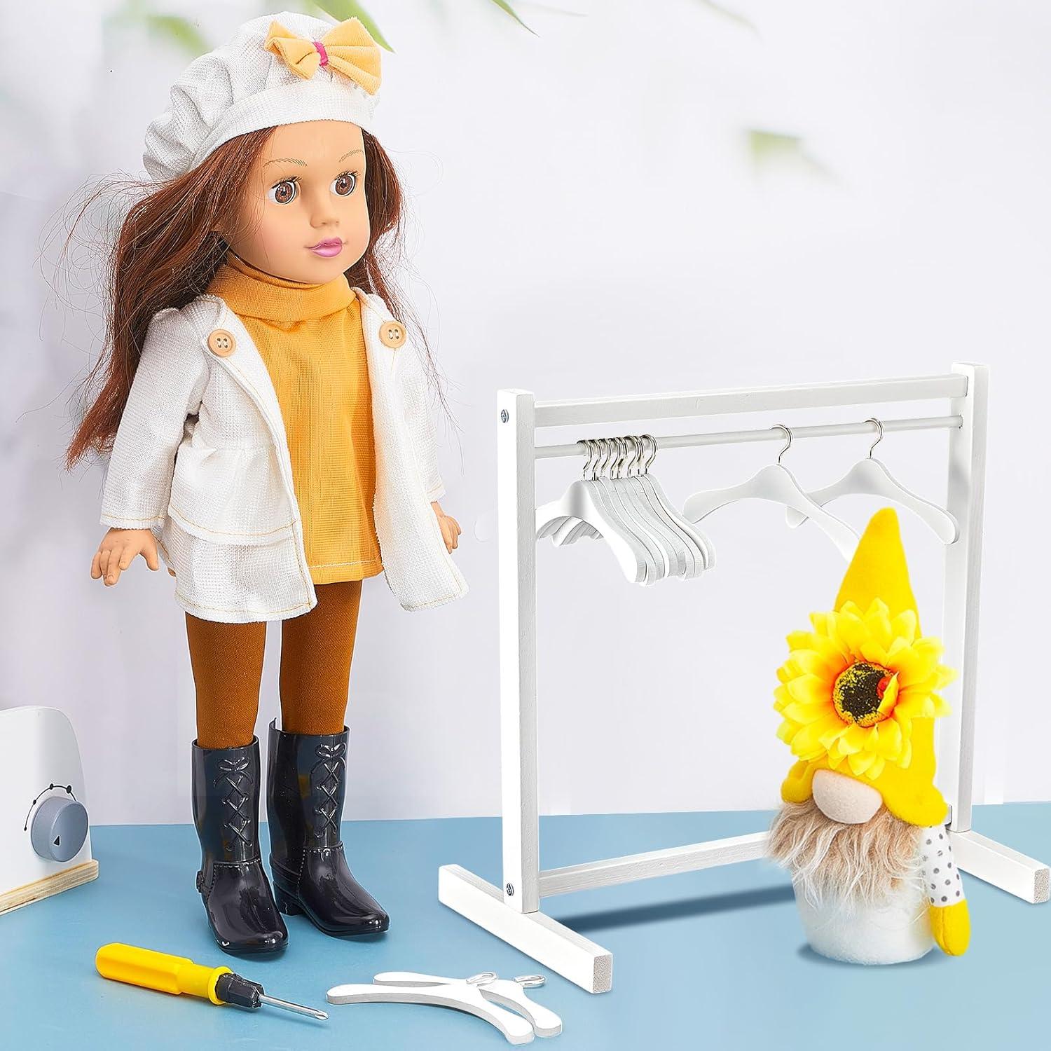 Perchero de Ropa para Muñecas Civaner 11 Pcs Blanco 30 cm