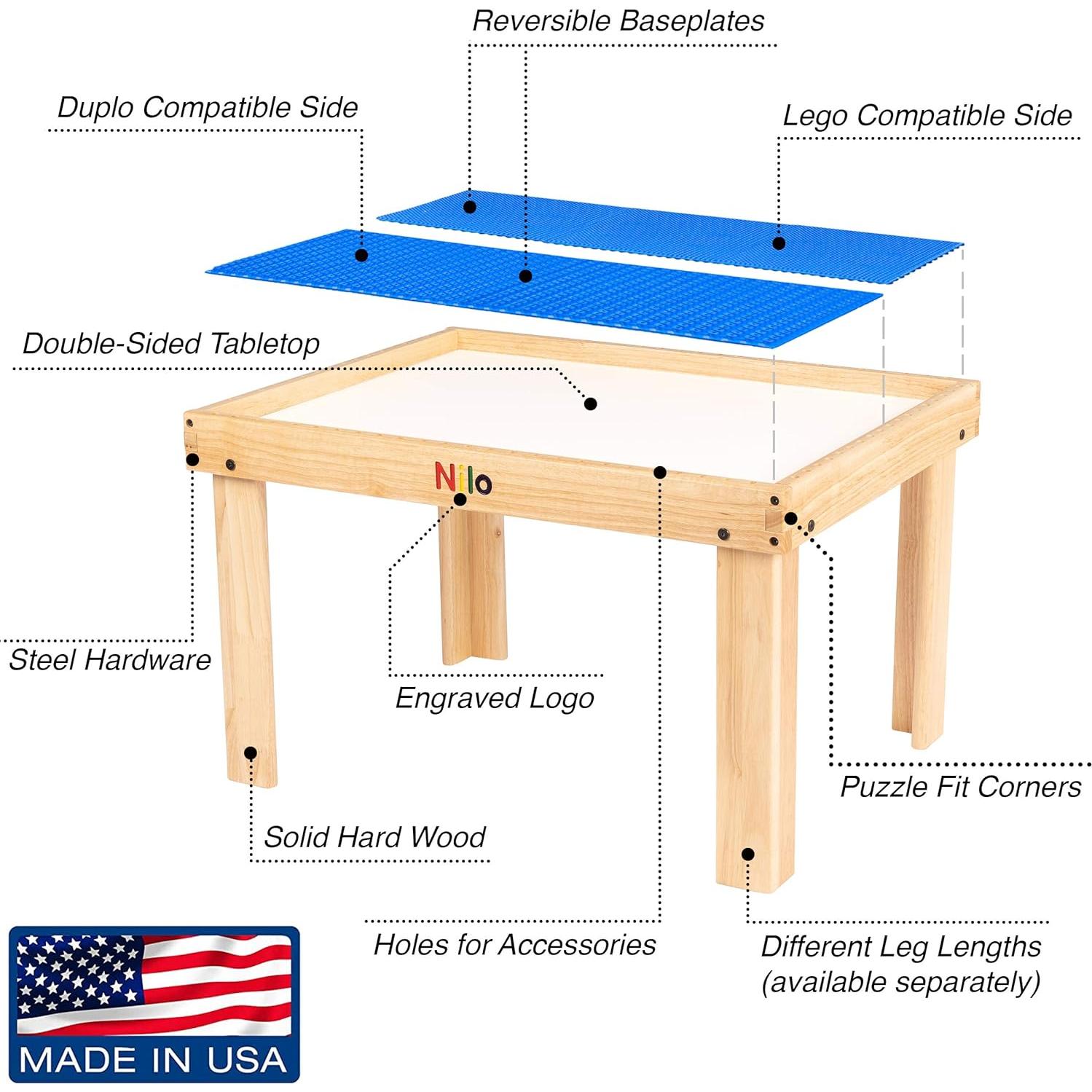 Mesa de Actividades NILO N34 para Niños con Placas Base Azules