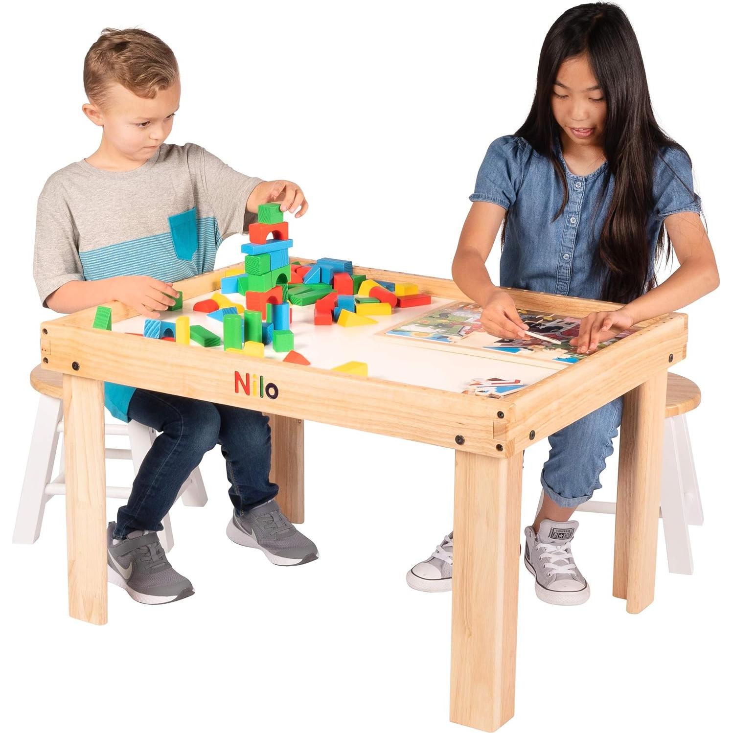 Mesa de Actividades NILO N34 para Niños con Placas Base Azules