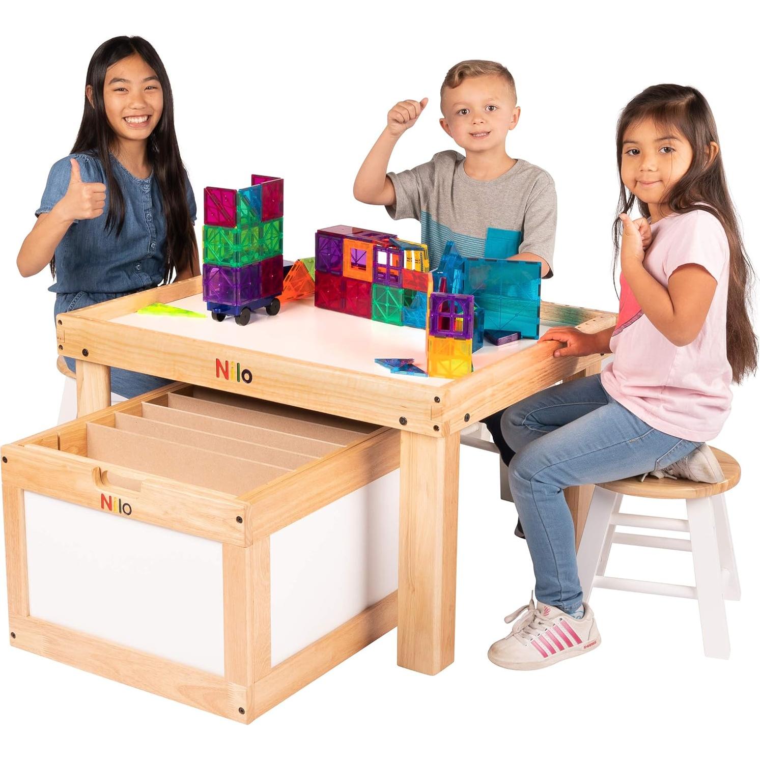 Mesa de Actividades NILO N34 para Niños con Placas Base Azules