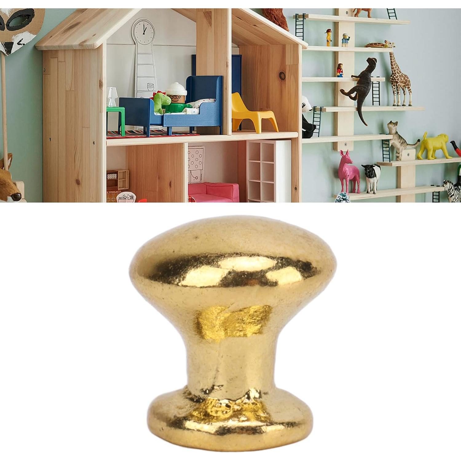 Manijas de Puerta para Casa de Muñecas Keenso 8 Pcs Metal Dorado