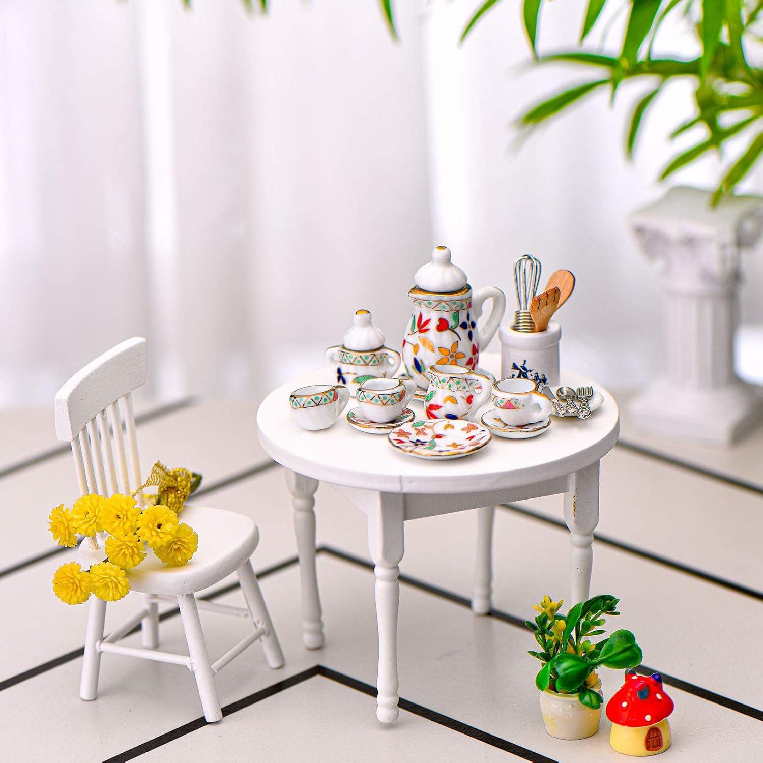 Skylety 37 Piezas Miniaturas Cocina Casa de Muñecas Flora Bloom