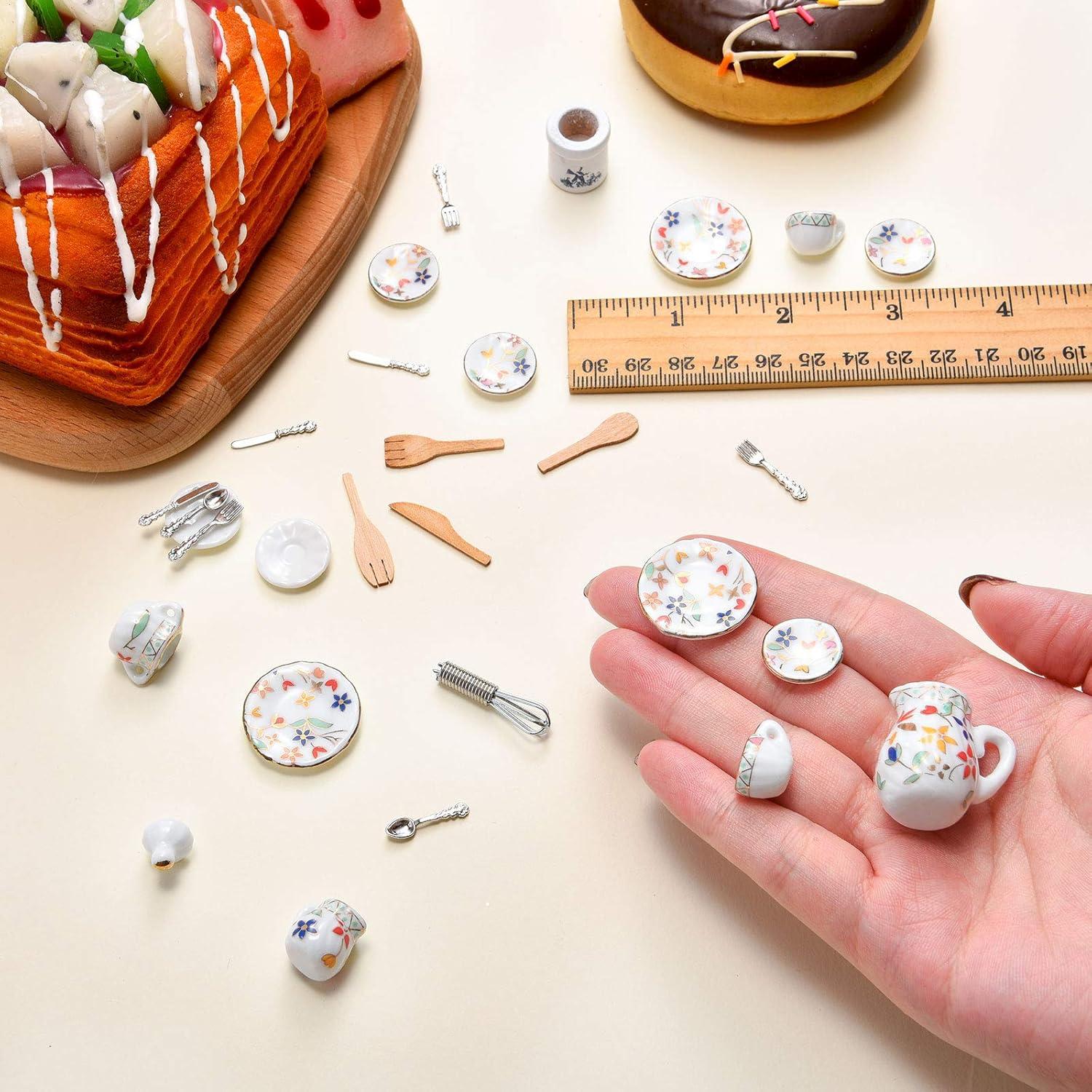 Skylety 37 Piezas Miniaturas Cocina Casa de Muñecas Flora Bloom