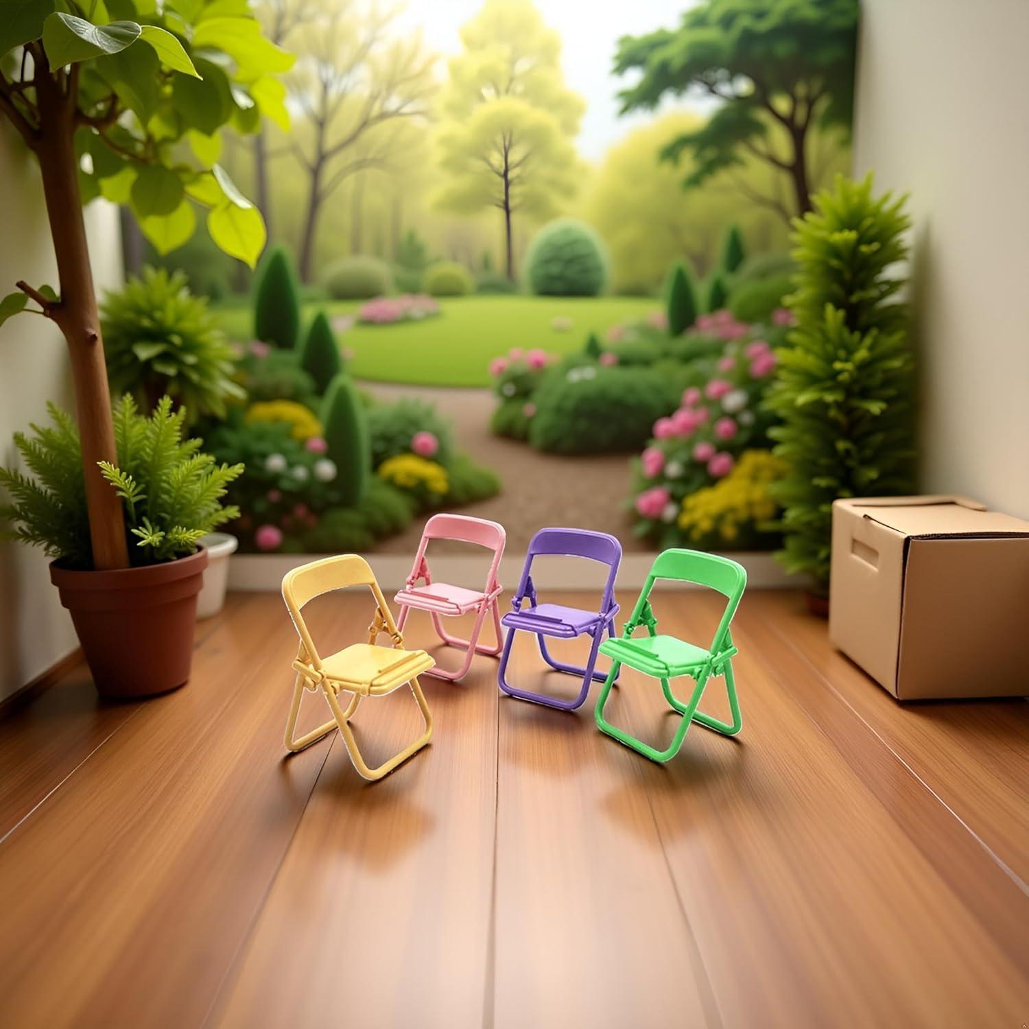 Set de 5 Mini Sillas Plegables BWESOO para Casa de Muñecas