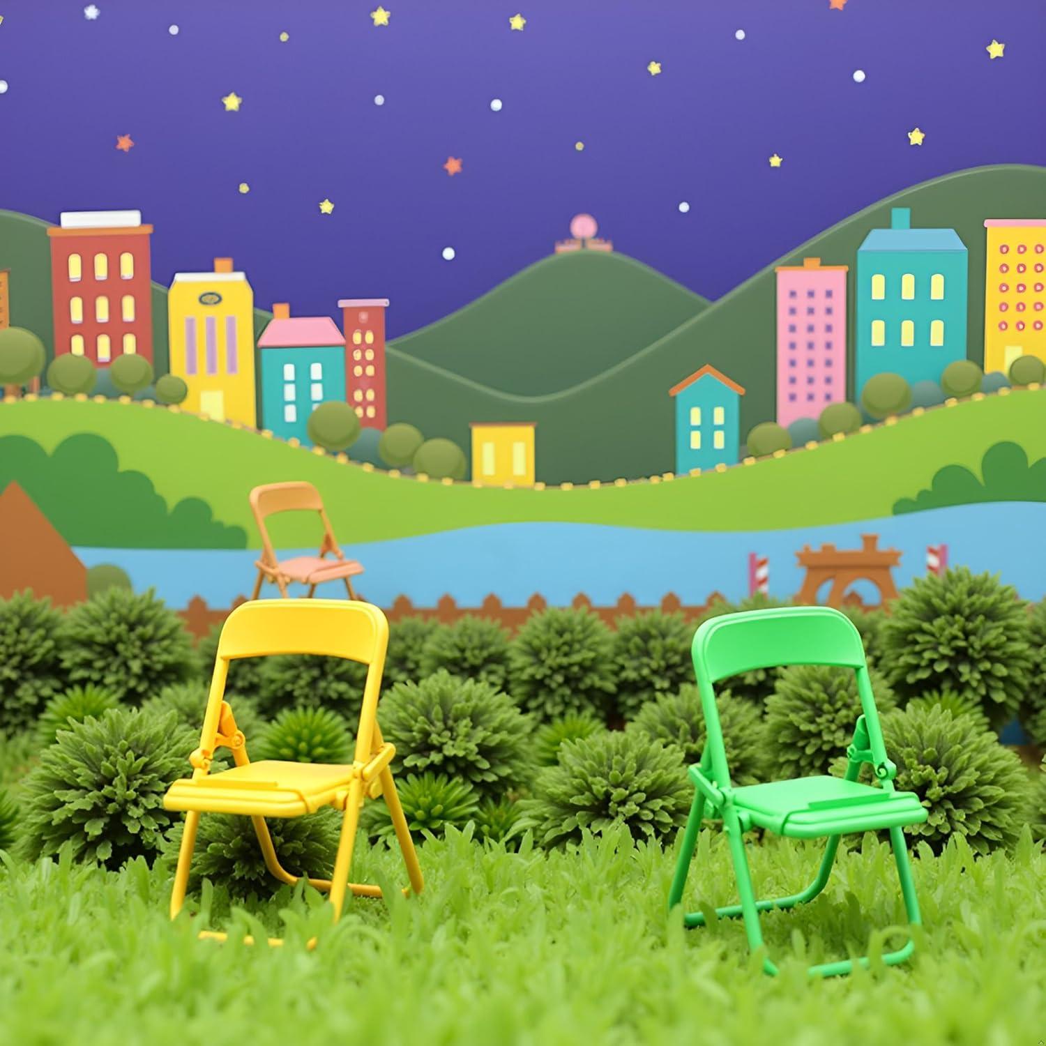 Set de 5 Mini Sillas Plegables BWESOO para Casa de Muñecas