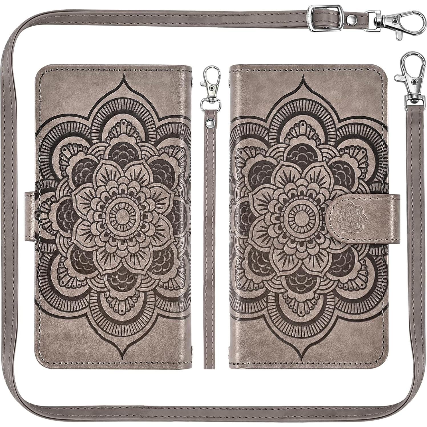 Funda Cartera Asuwish para Samsung Galaxy A10e Gris con Protector