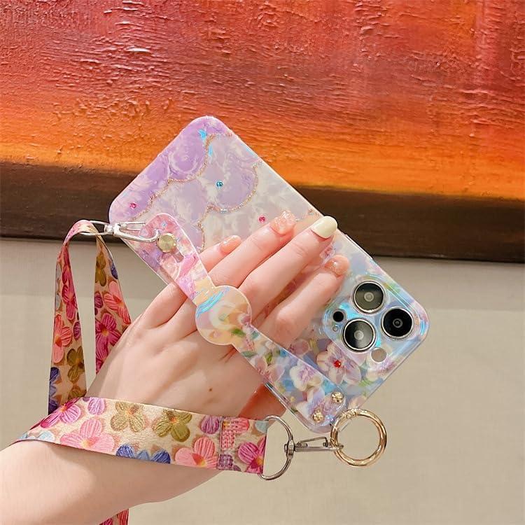 Funda de Lujo TPU Rosa para iPhone 16 Pro Max con Pulsera