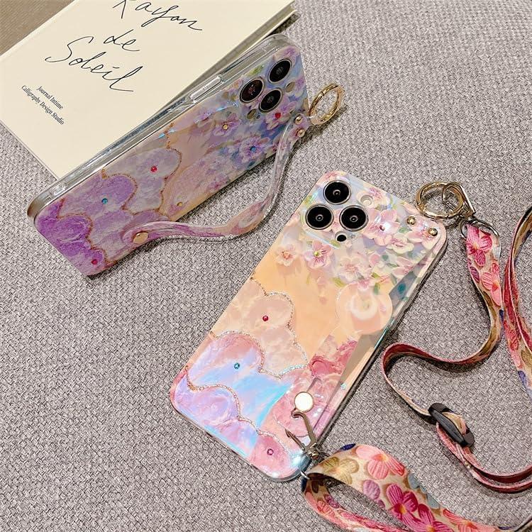 Funda de Lujo TPU Rosa para iPhone 16 Pro Max con Pulsera