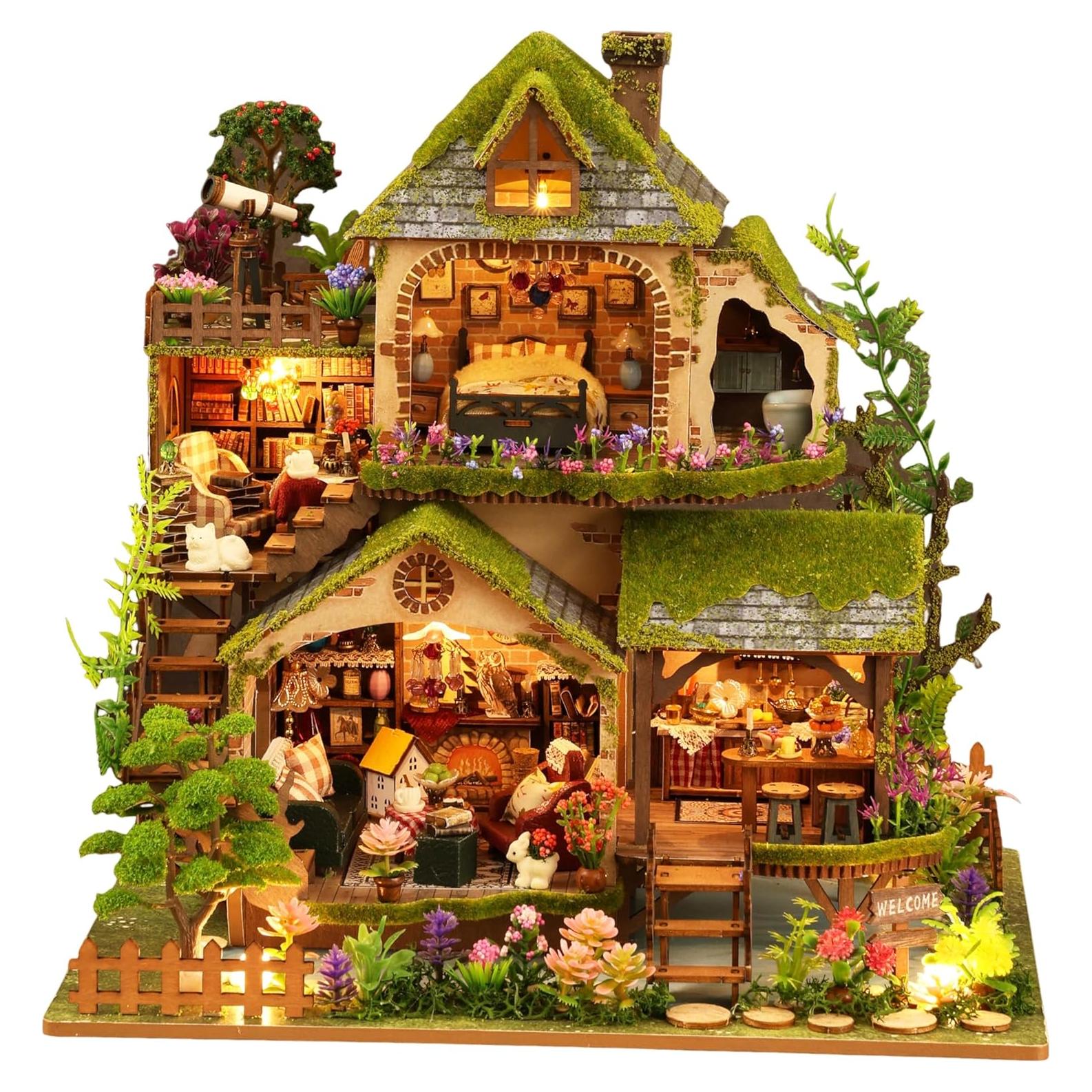 Kit de Casa en Miniatura DIY RHZN Aventura en el Bosque 30x23.5x29cm