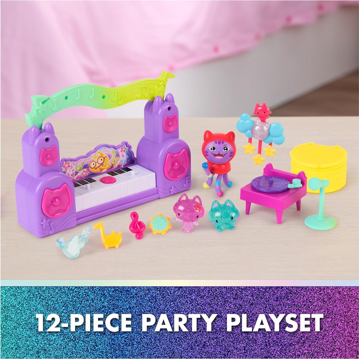 Set de Fiesta Paw-Some Gabby's Dollhouse con DJ Catnip y Gato Borrador