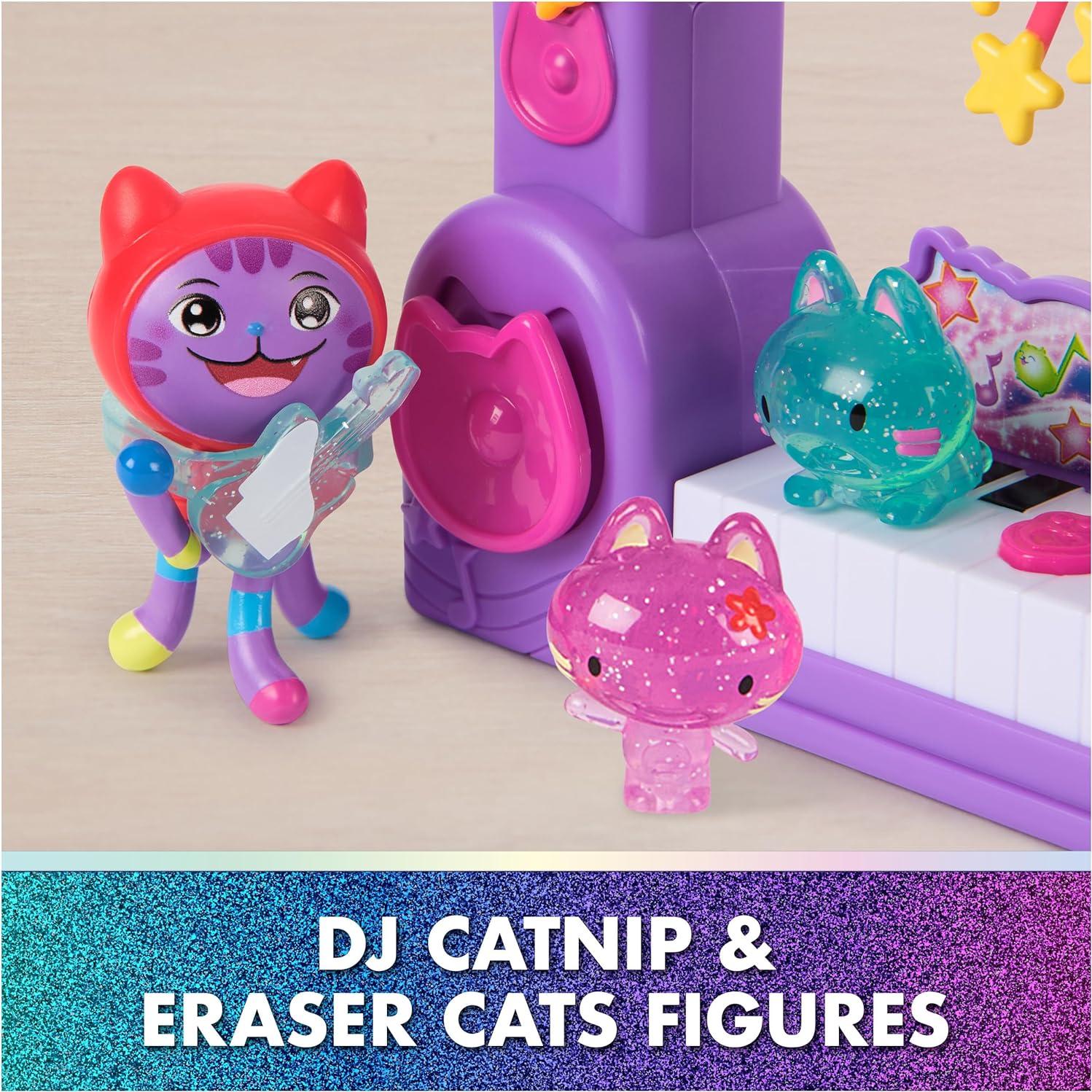 Set de Fiesta Paw-Some Gabby's Dollhouse con DJ Catnip y Gato Borrador