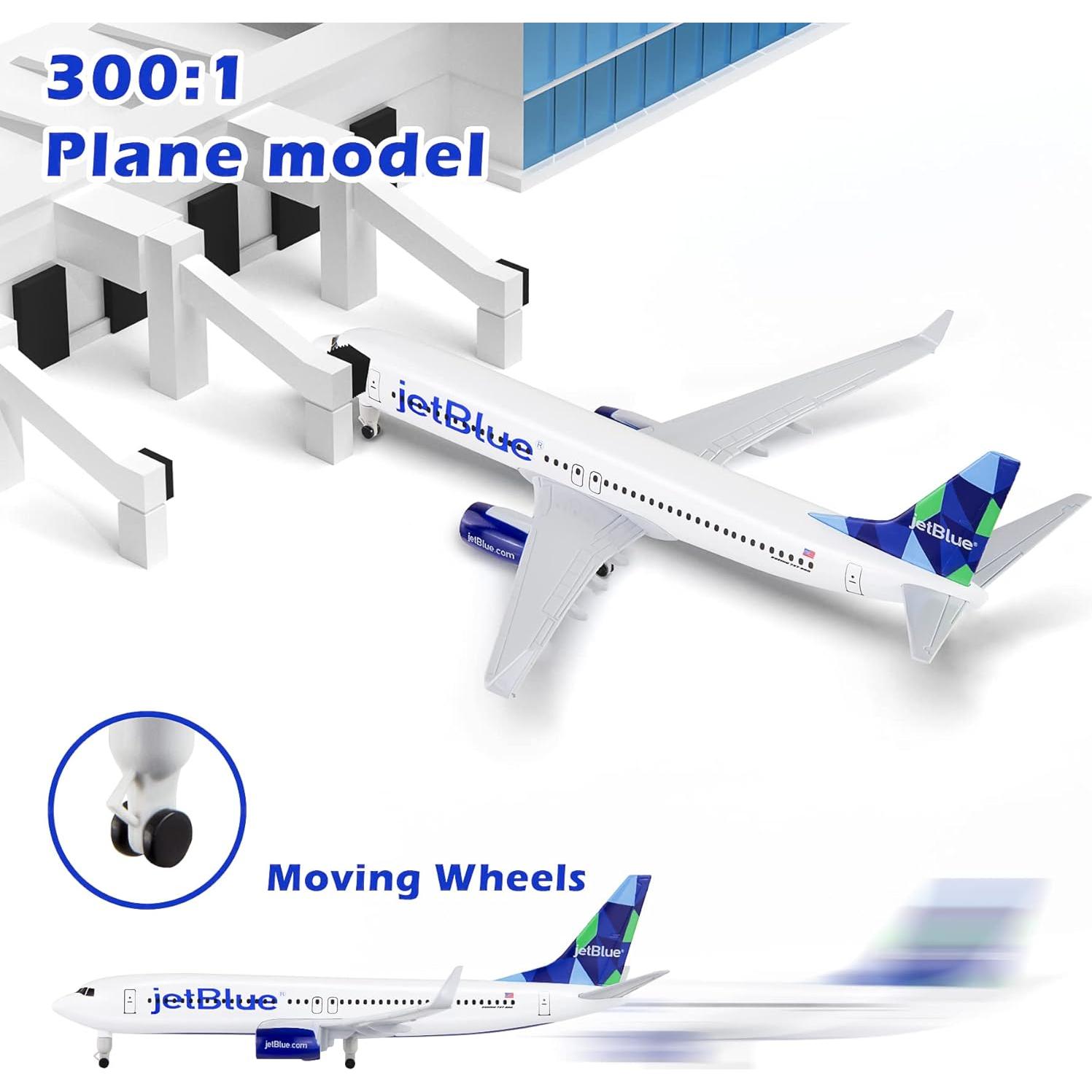 Modelo de avión a escala 1/300 Lose Fun Park Jet Blue 737