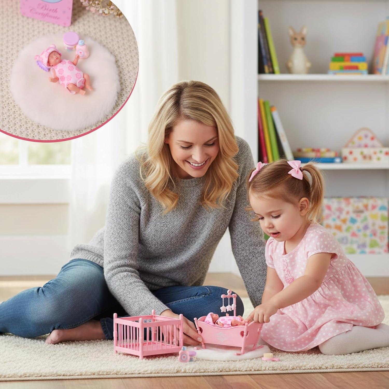 Muñeca de Silicona Mini JUSS 7.62 cm con Accesorios