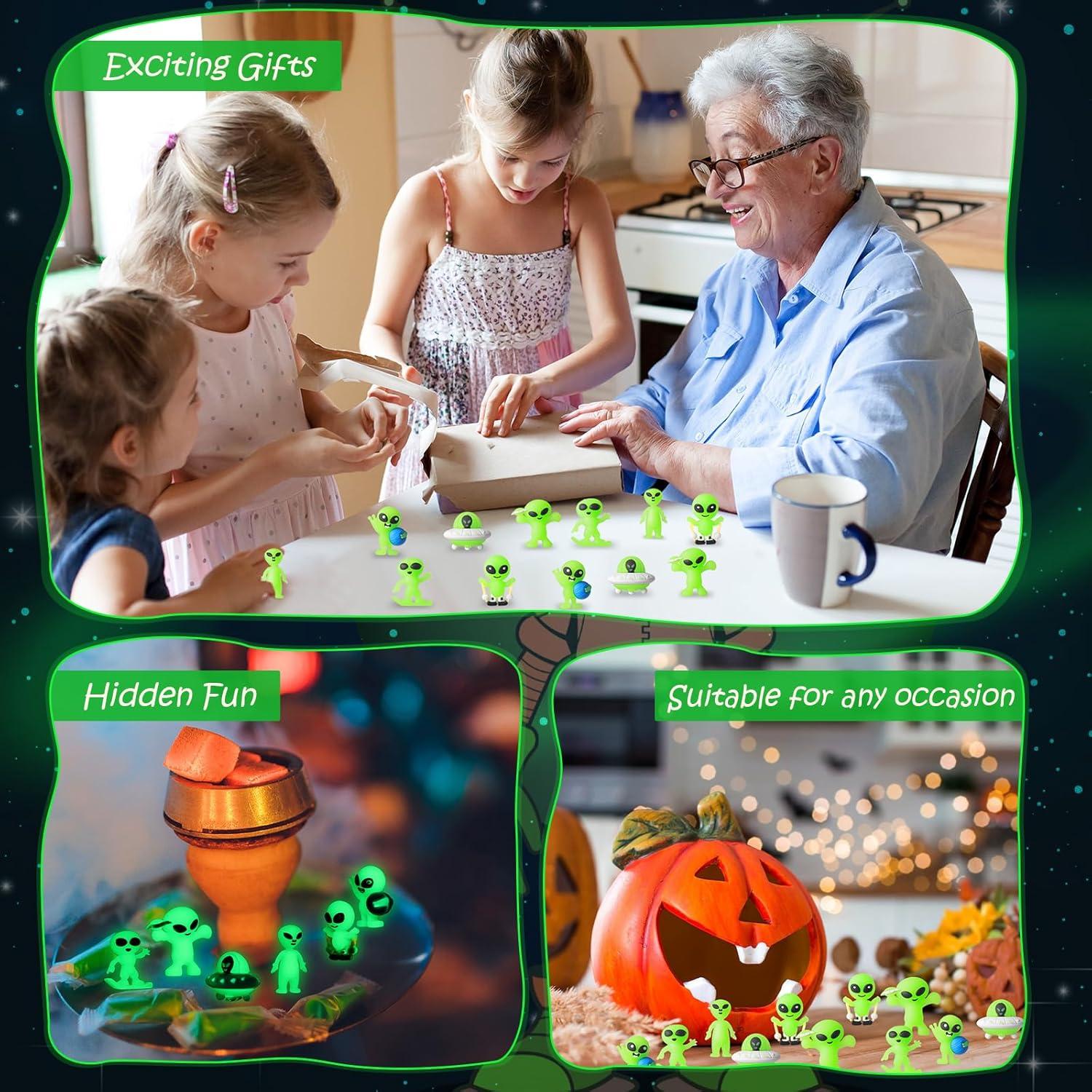 15 Figuras Mini Alienígenas Brillantes en la Oscuridad PVC