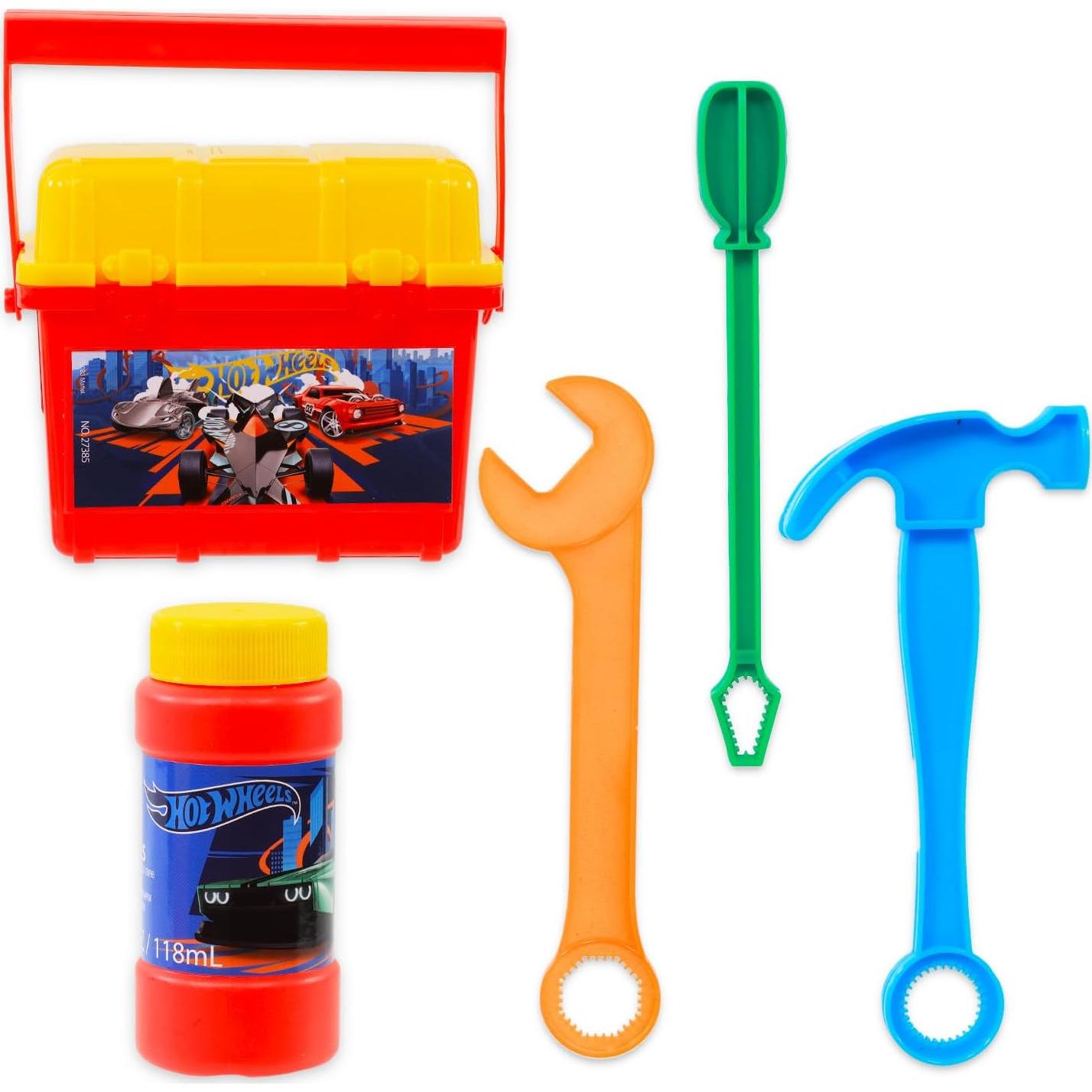 Set de Burbujas Hot Wheels con Caja de Herramientas y Varitas