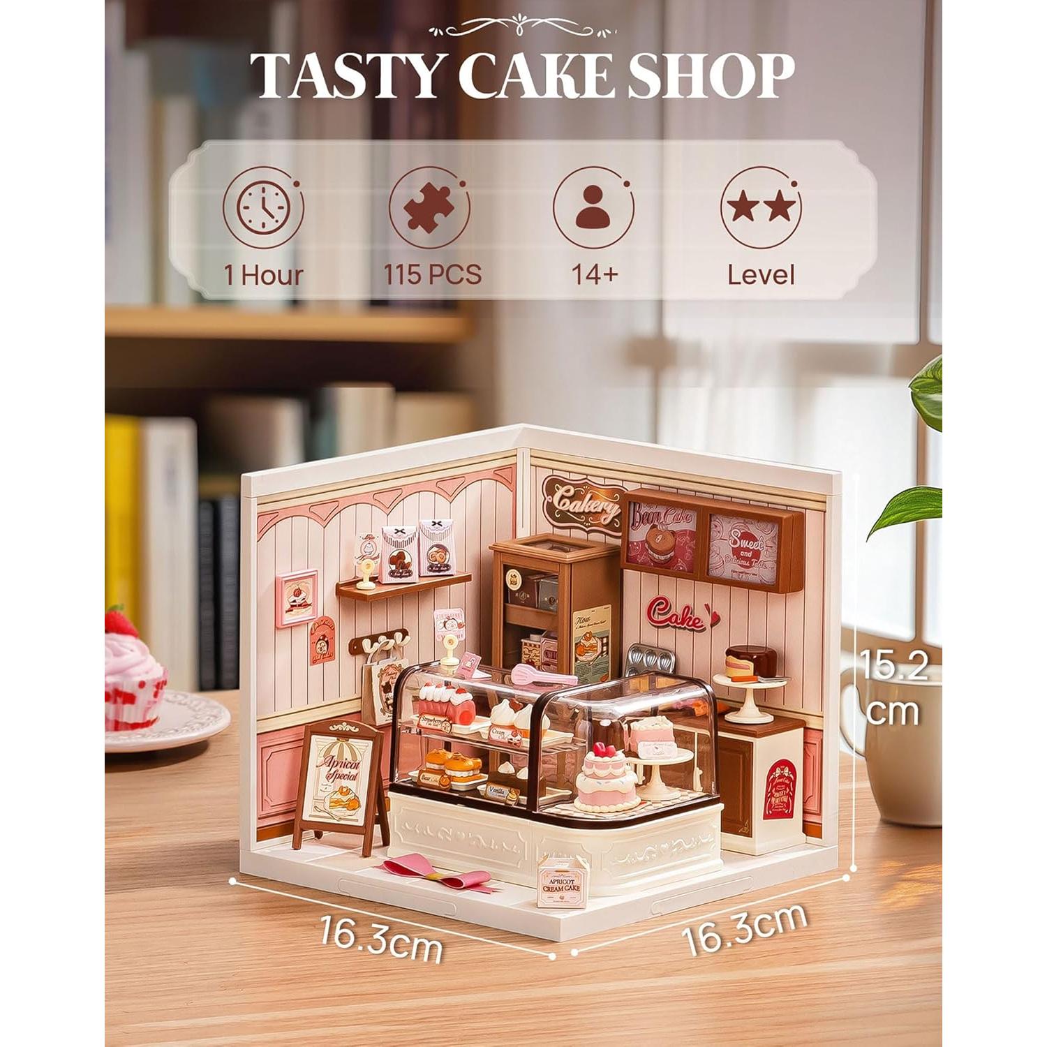 Rolife Super Creator Miniatura Casa Tienda de Pasteles LED 16.5x15.2cm
