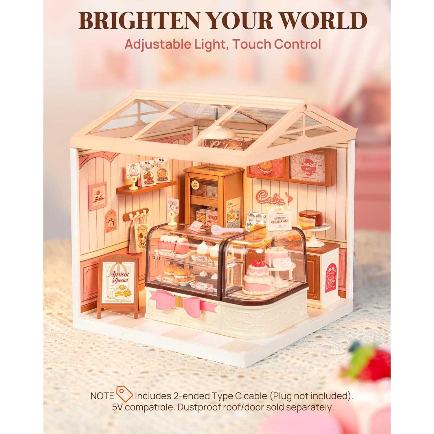 Rolife Super Creator Miniatura Casa Tienda de Pasteles LED 16.5x15.2cm