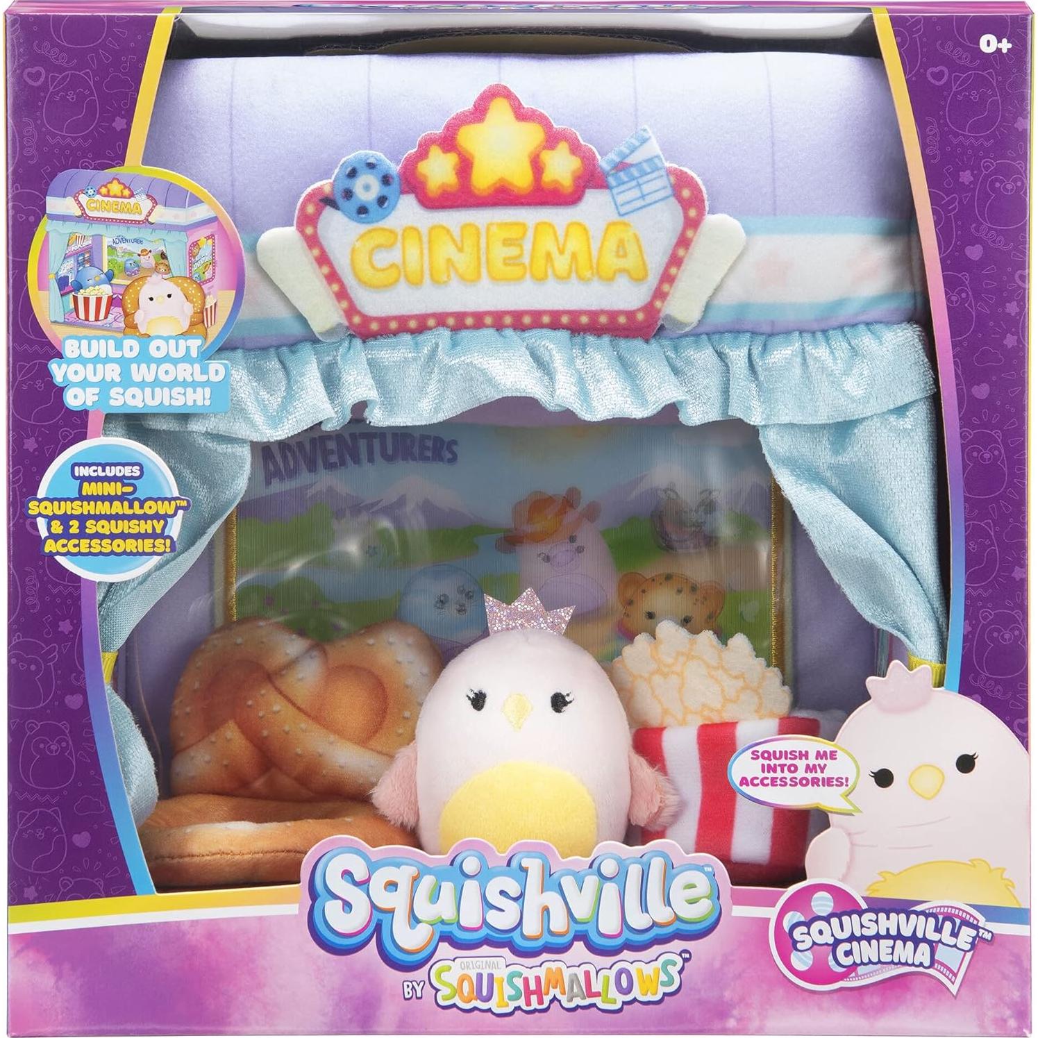 Juego de Cine Squishmallows Squishville con peluche 5 cm