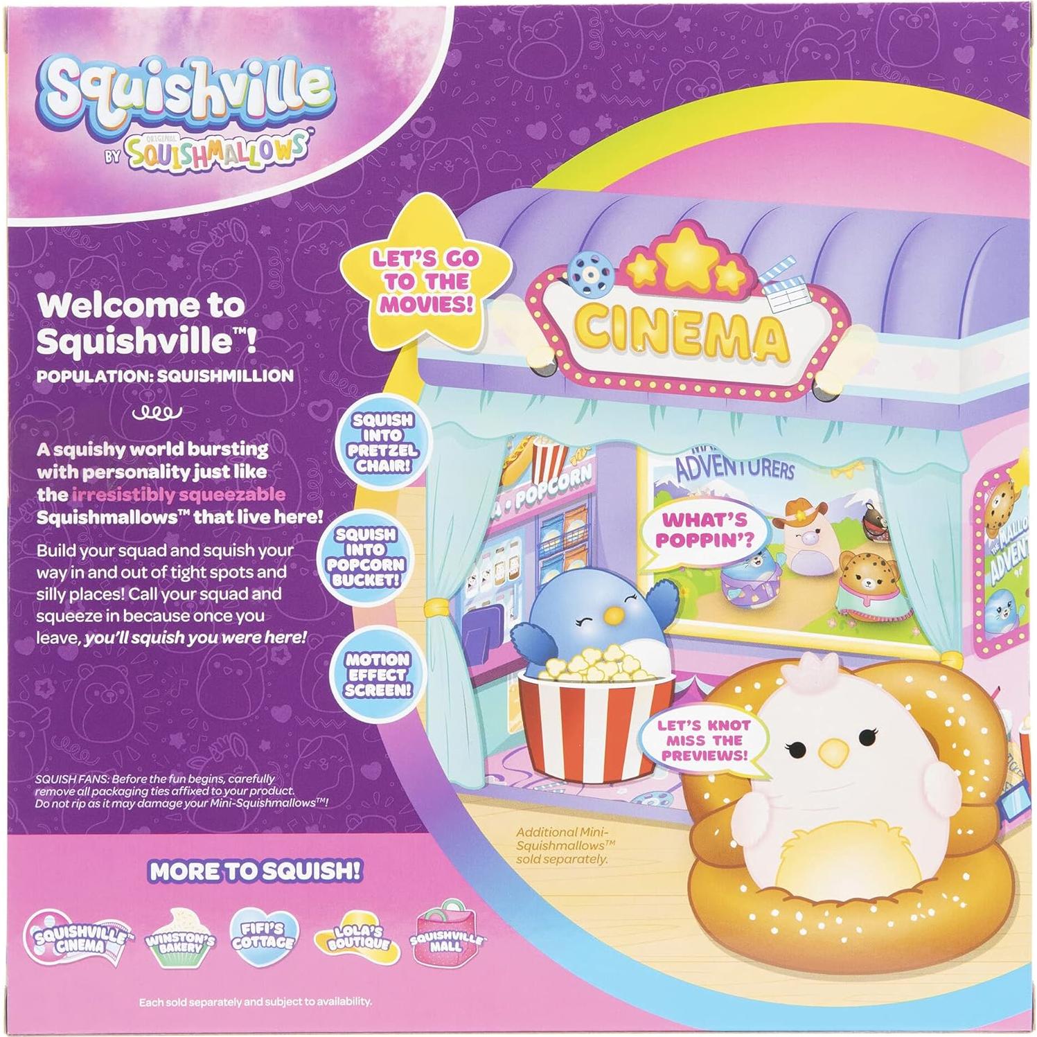 Juego de Cine Squishmallows Squishville con peluche 5 cm