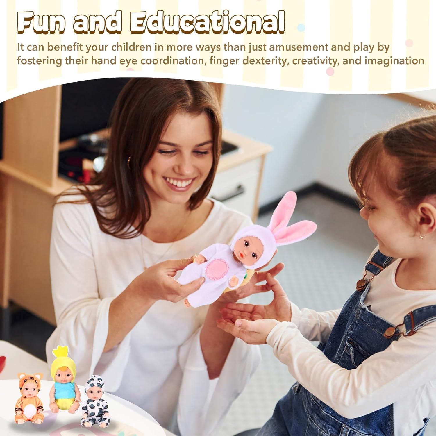 10 Mini Muñecas Bebé 10 cm con Ropa de Animales MXSYSHYJ