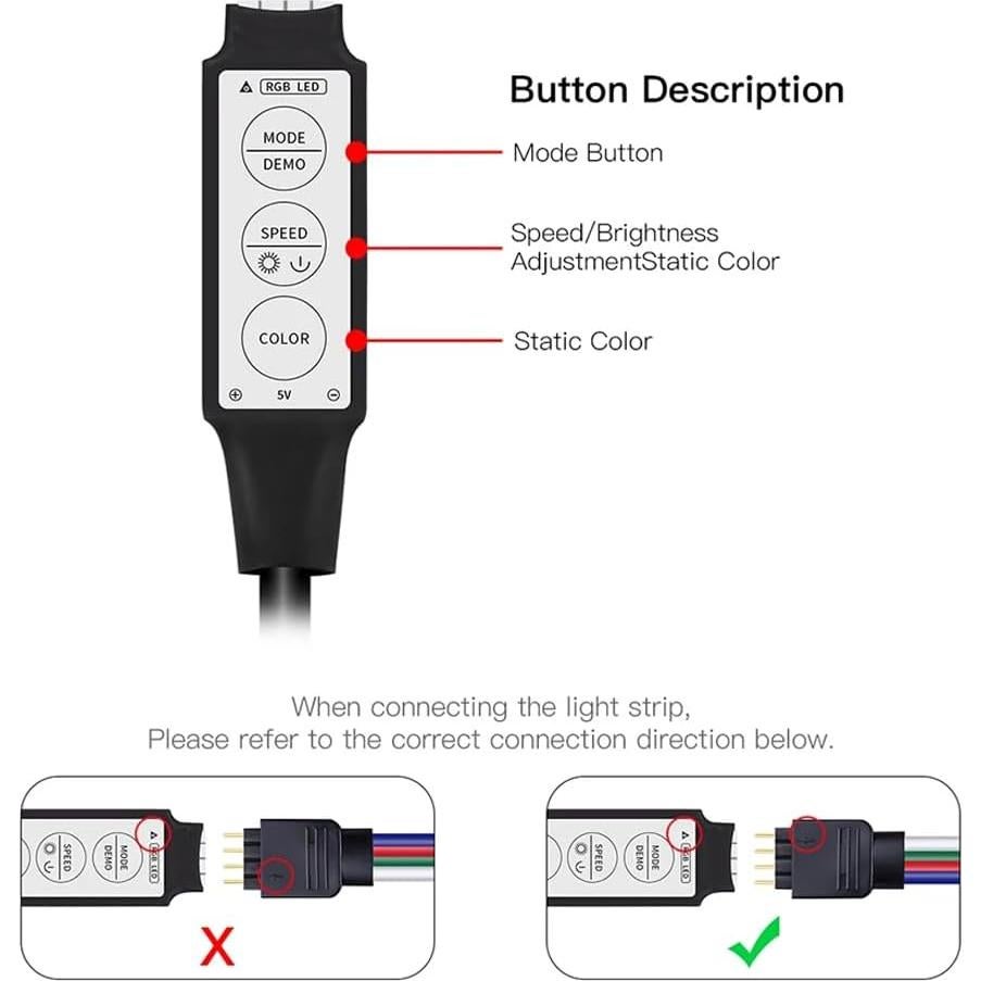 Tira LED USB RGB 5V 5M 300 LEDs SMD2835 No Impermeable