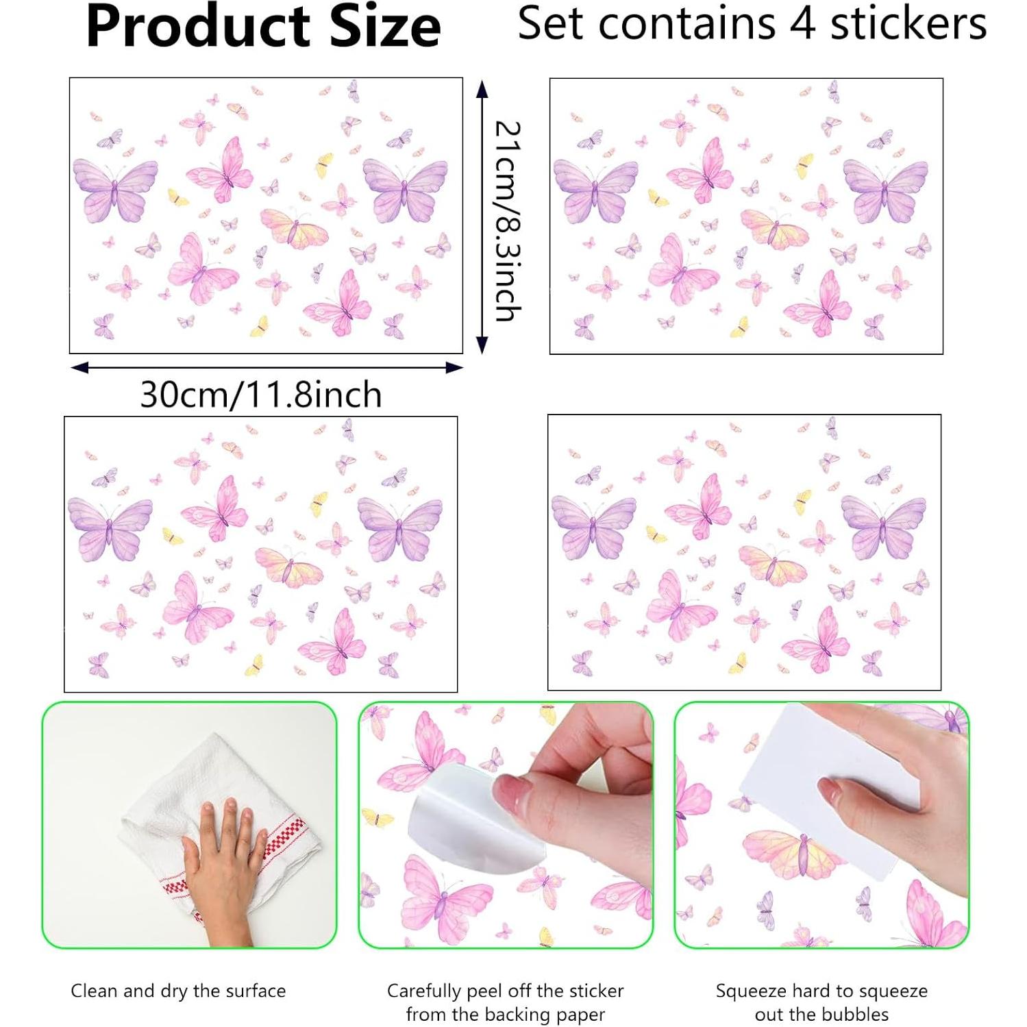 Calcomanías Luminiscentes Mariposas SROJDHFJB 85 PCS 30x21 cm