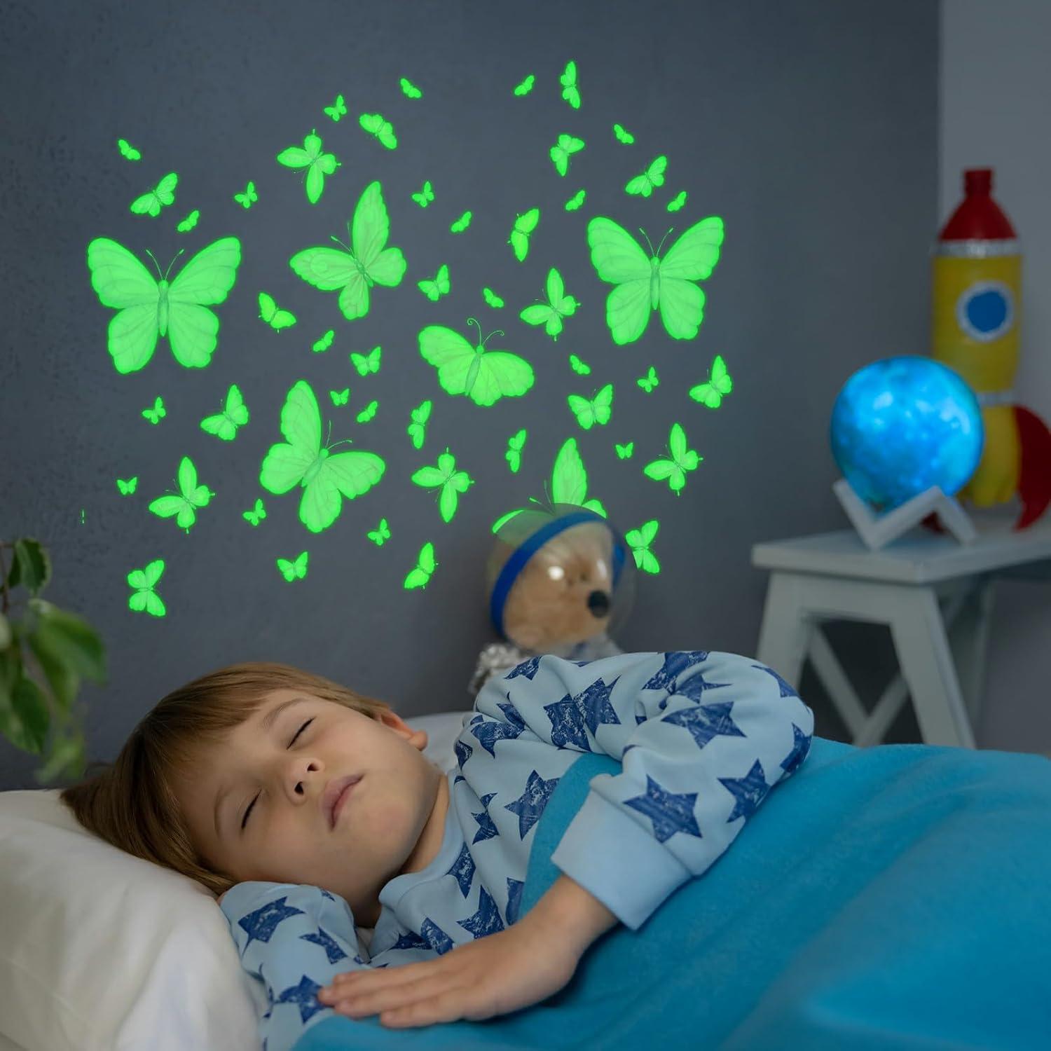 Calcomanías Luminiscentes Mariposas SROJDHFJB 85 PCS 30x21 cm