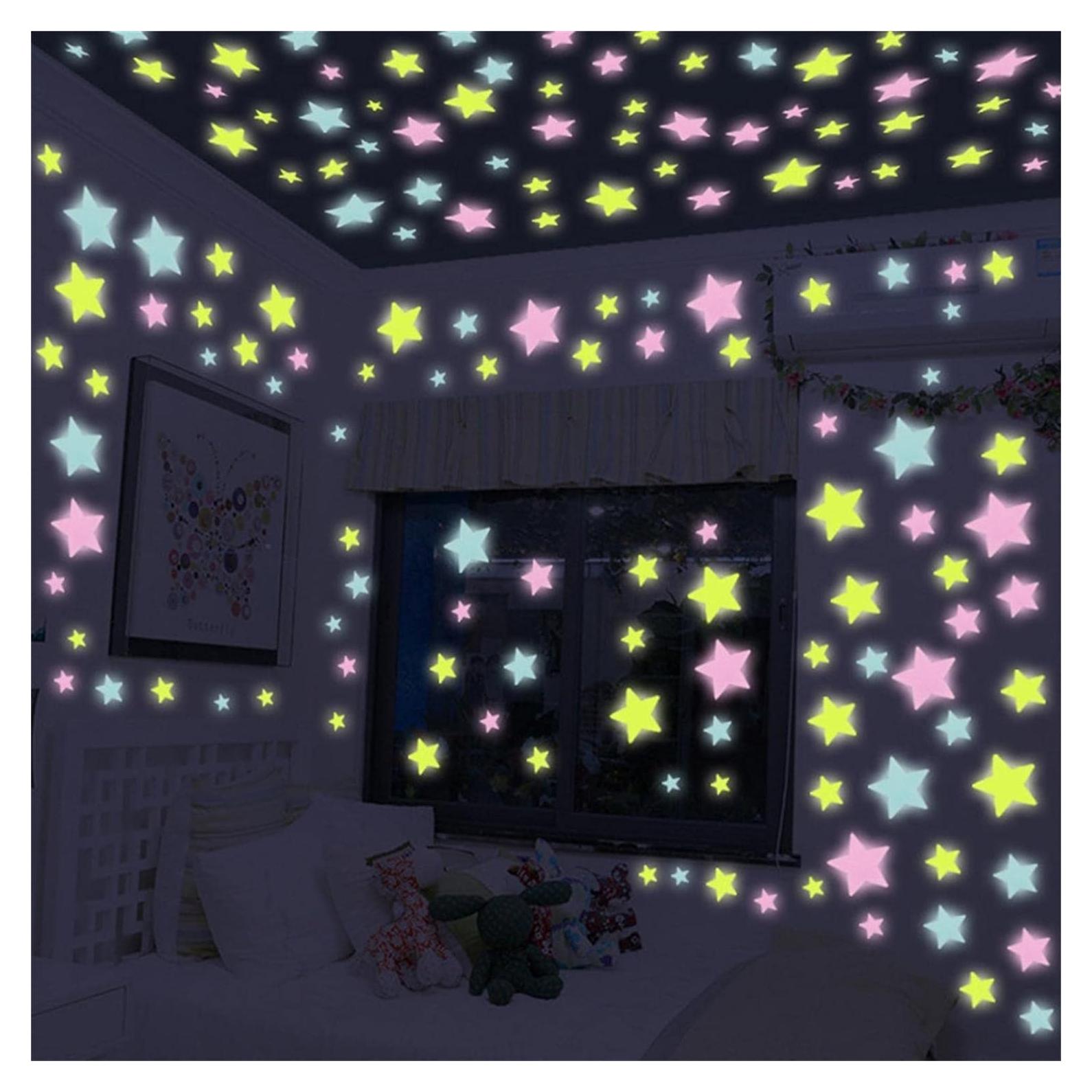 50 Calcomanías de Estrellas Luminiscentes Seadiquiet para Pared