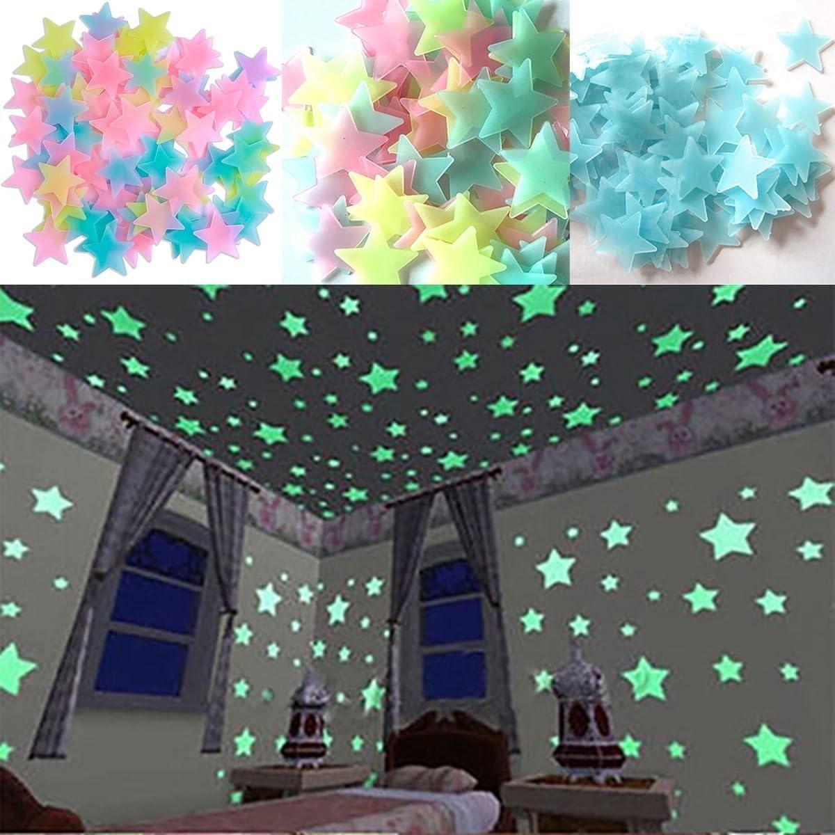 50 Calcomanías de Estrellas Luminiscentes Seadiquiet para Pared