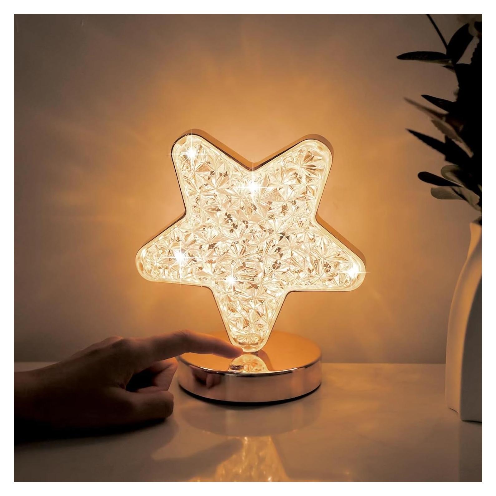 Lámpara Estrella Táctil Recargable JINGWEN 15.5x17cm