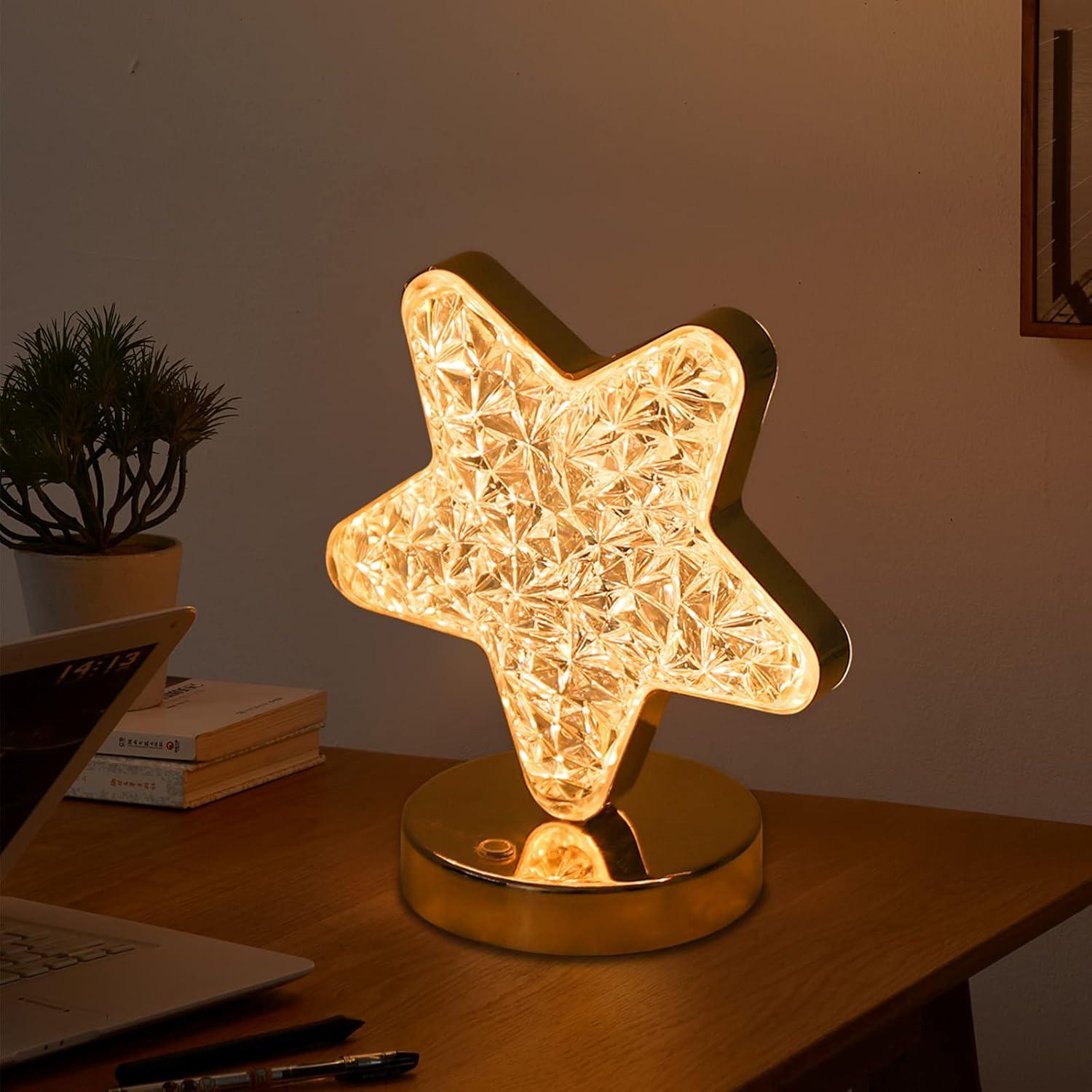 Lámpara Estrella Táctil Recargable JINGWEN 15.5x17cm