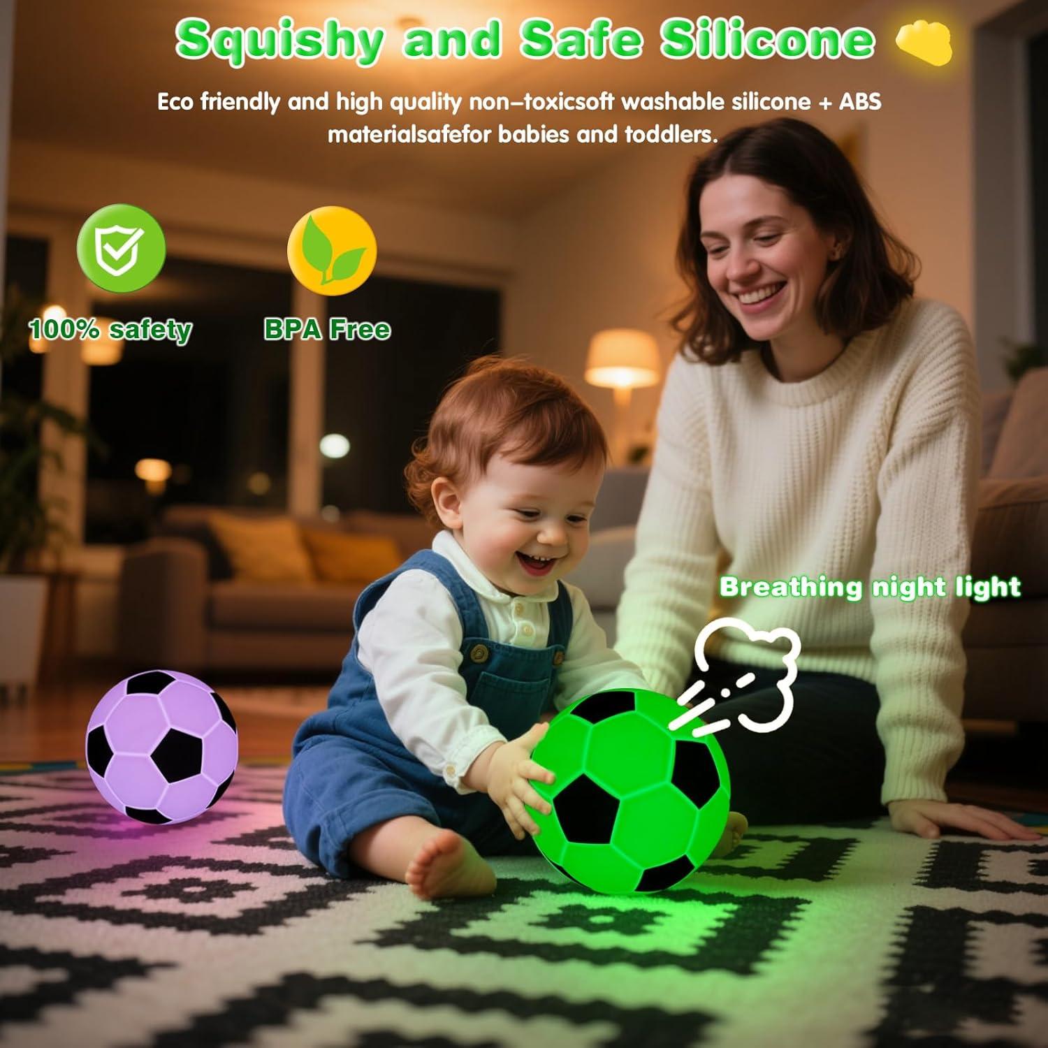 Luz Nocturna de Silicona Fútbol CY-25-02 13 cm Recargable