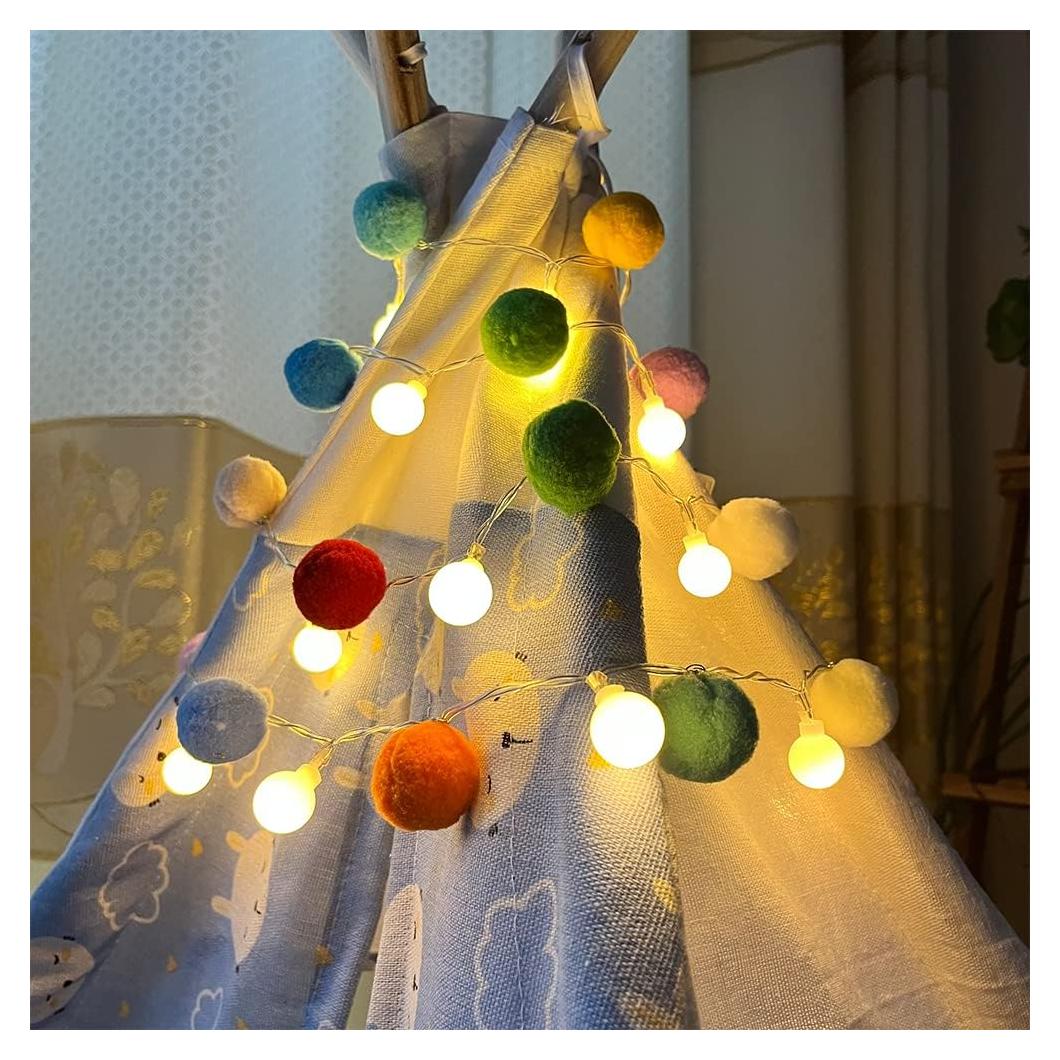 Luces de Hadas con Pom Poms ChiRee - 2 Metros, 20 LED