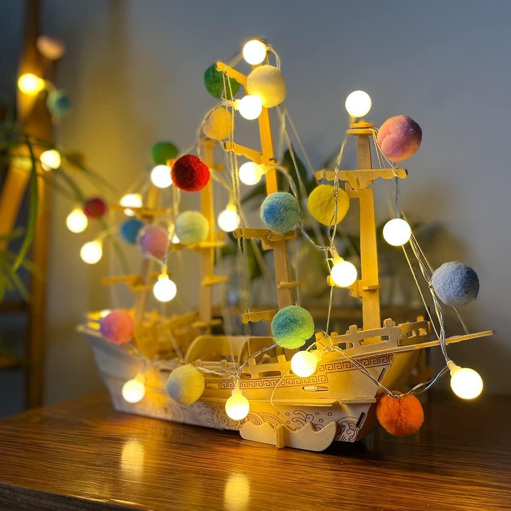 Luces de Hadas con Pom Poms ChiRee - 2 Metros, 20 LED