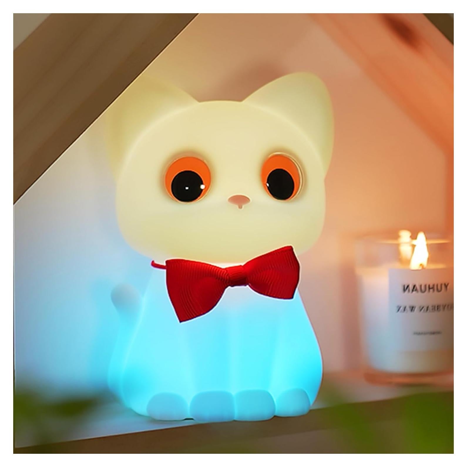 Luz Nocturna Gato SMOORITA Recargable 9 Colores 272g