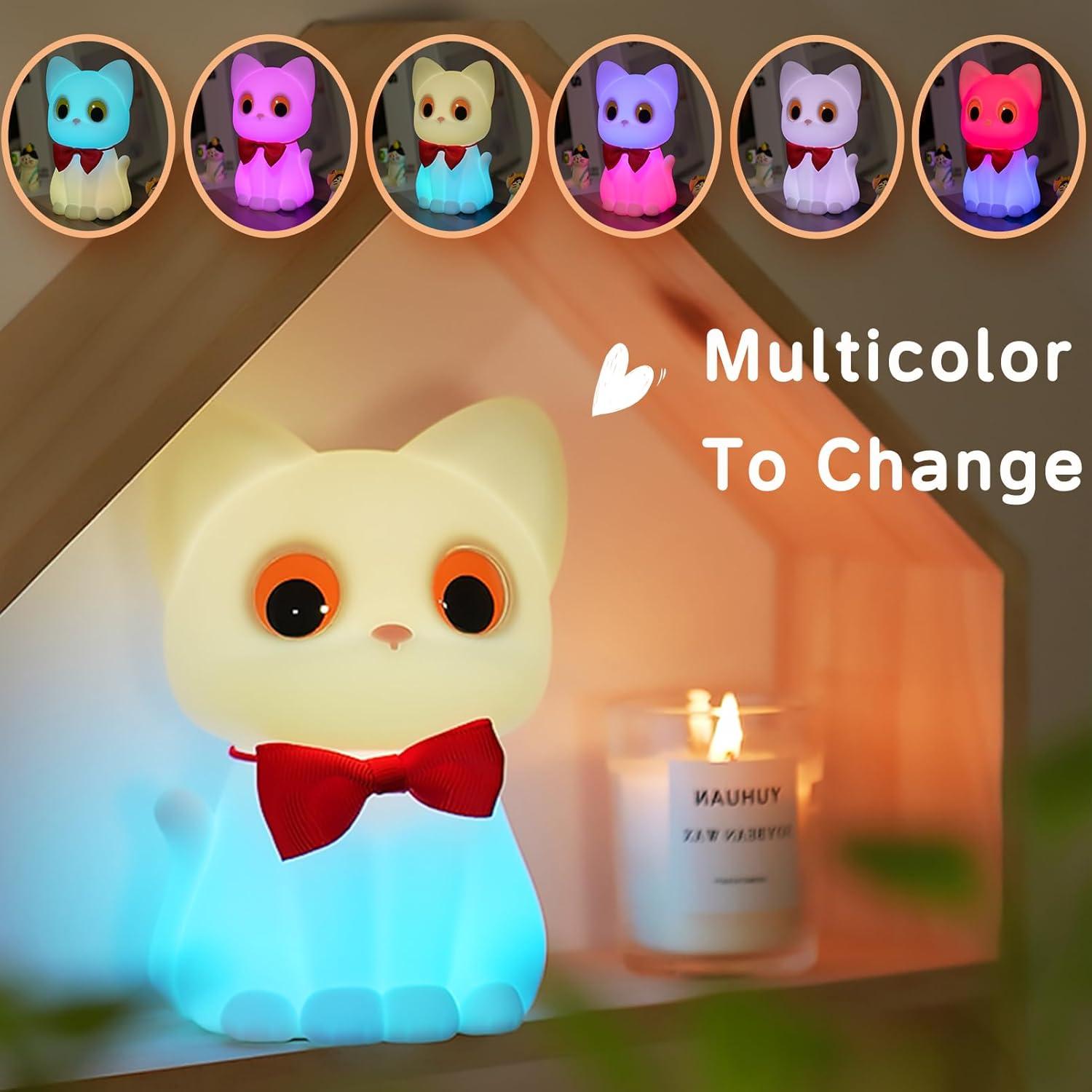 Luz Nocturna Gato SMOORITA Recargable 9 Colores 272g