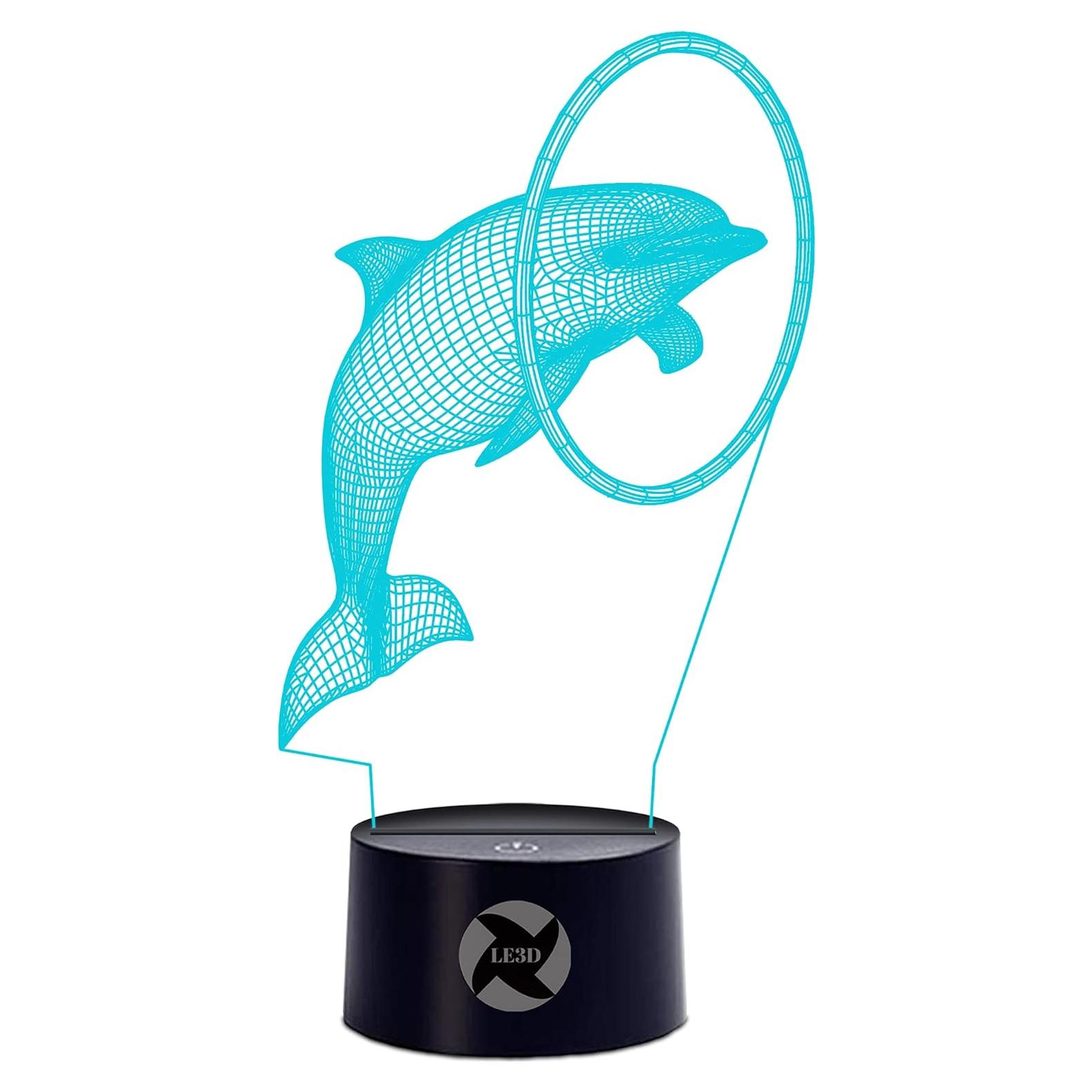 Luz Nocturna LED 3D LE3D Delfín de Circo - 7 Colores