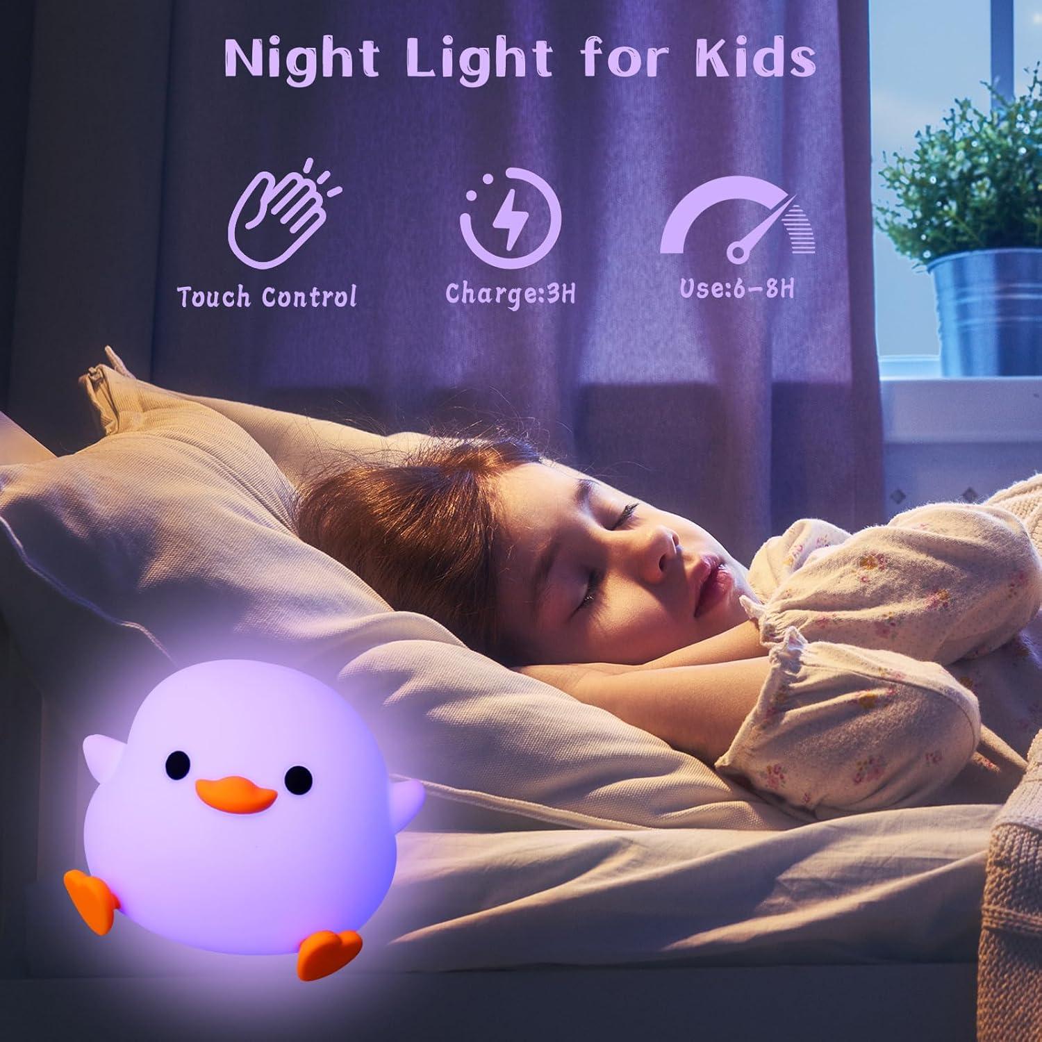 Luz Nocturna de Pato AVEKI Multicolor Recargable para Niños