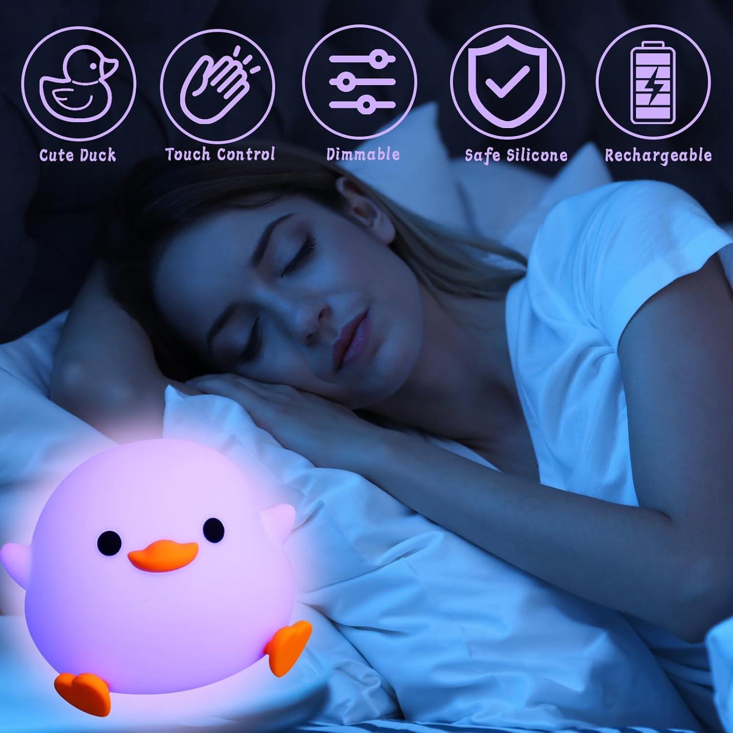 Luz Nocturna de Pato AVEKI Multicolor Recargable para Niños