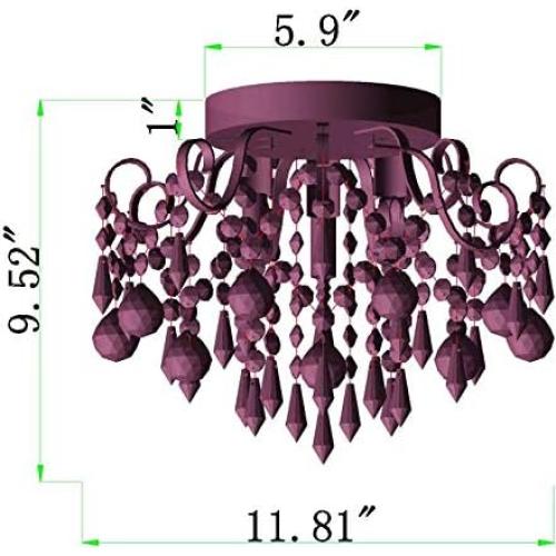 Candelabro de Cristal Rosa Q&S 3 Luces 30x30 cm