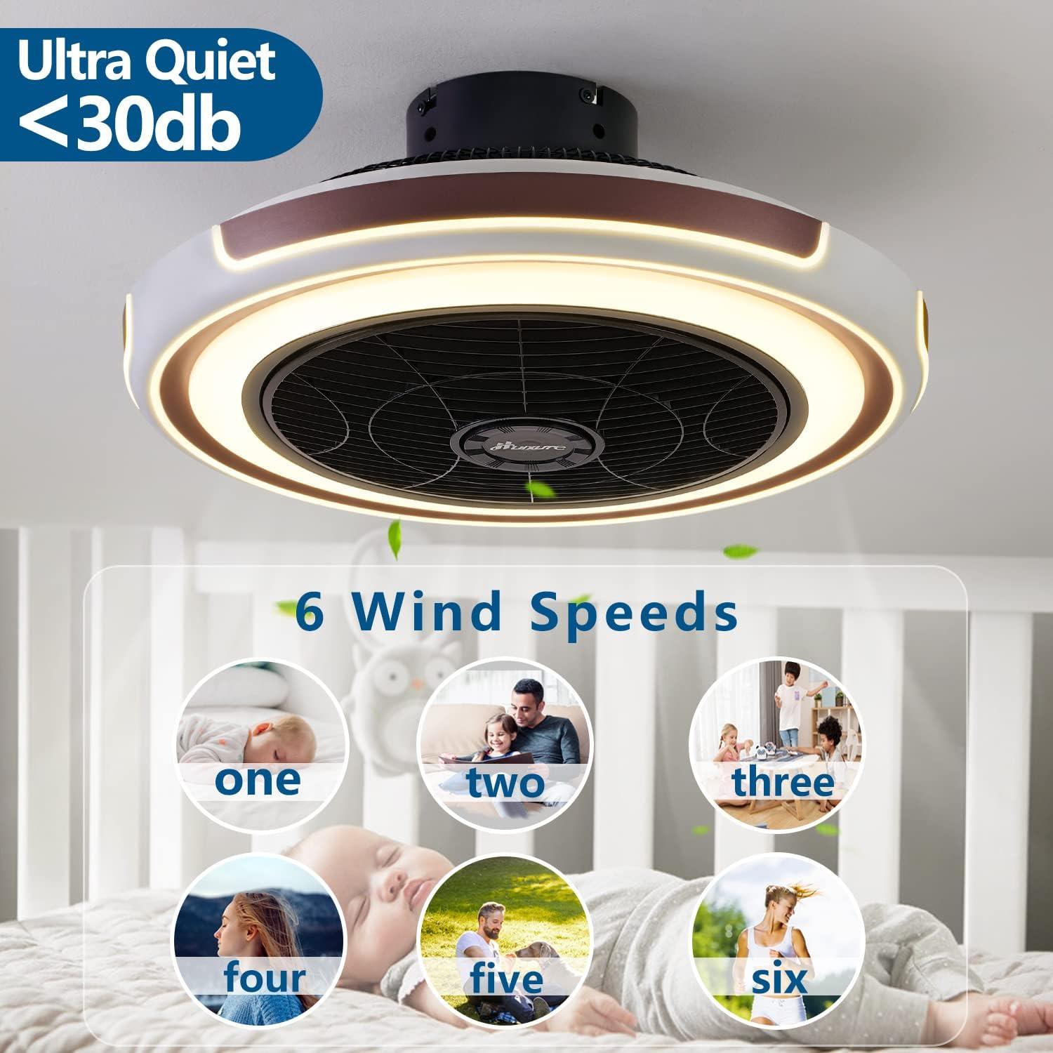 Ventilador de Techo HuixuTe 53 cm con Luz LED y Control Remoto