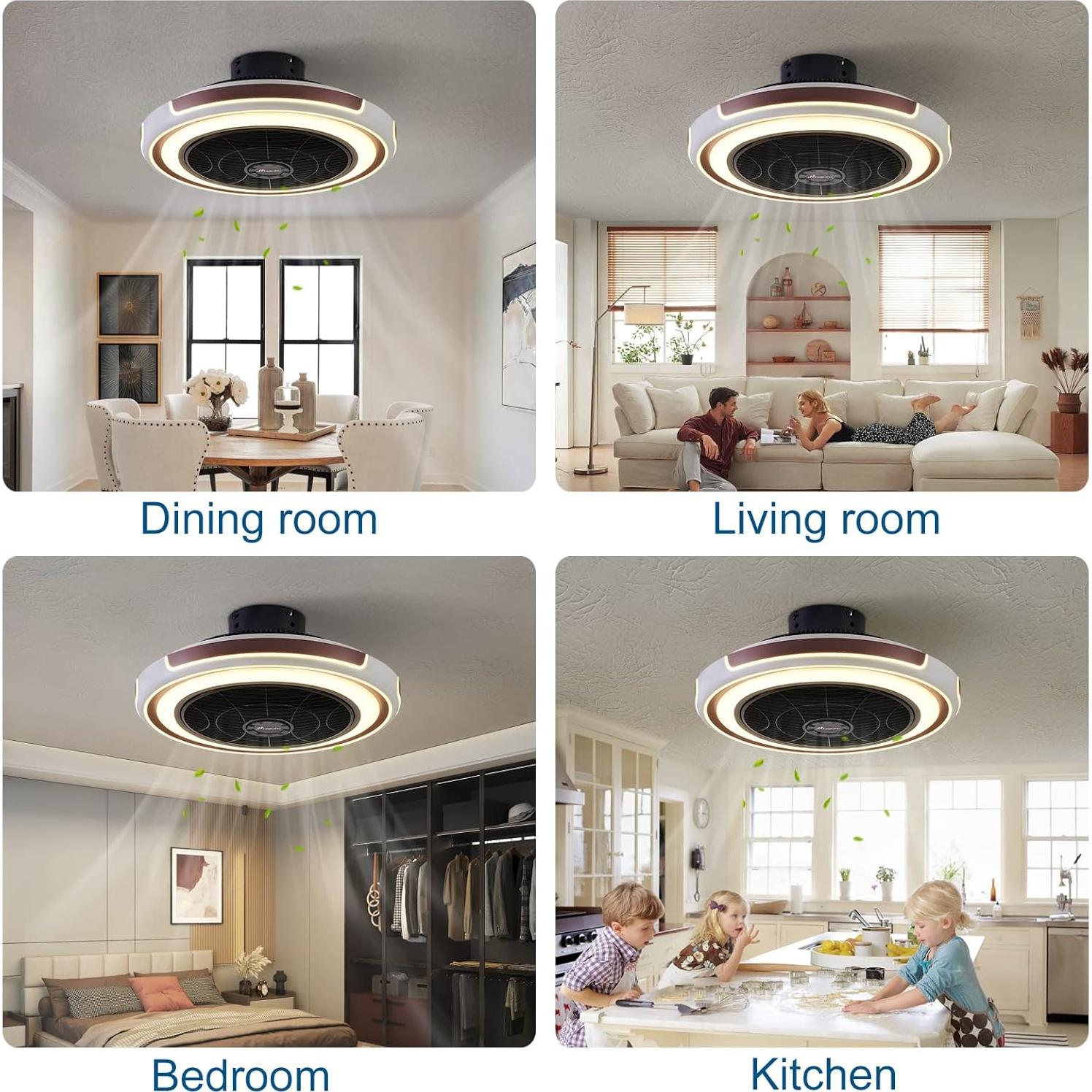 Ventilador de Techo HuixuTe 53 cm con Luz LED y Control Remoto